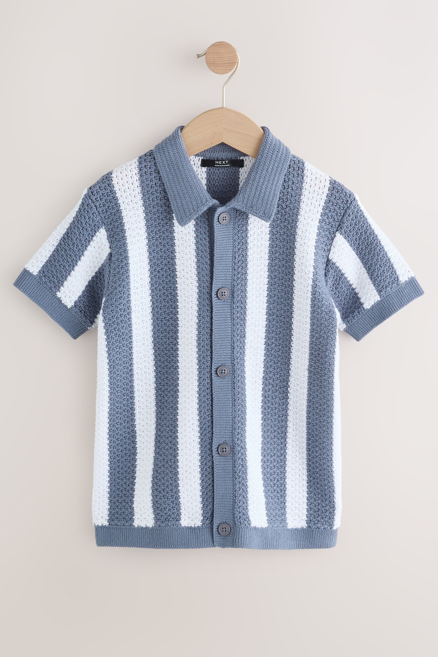 Polokragenpullover Gestreiftes Strick-Polohemd