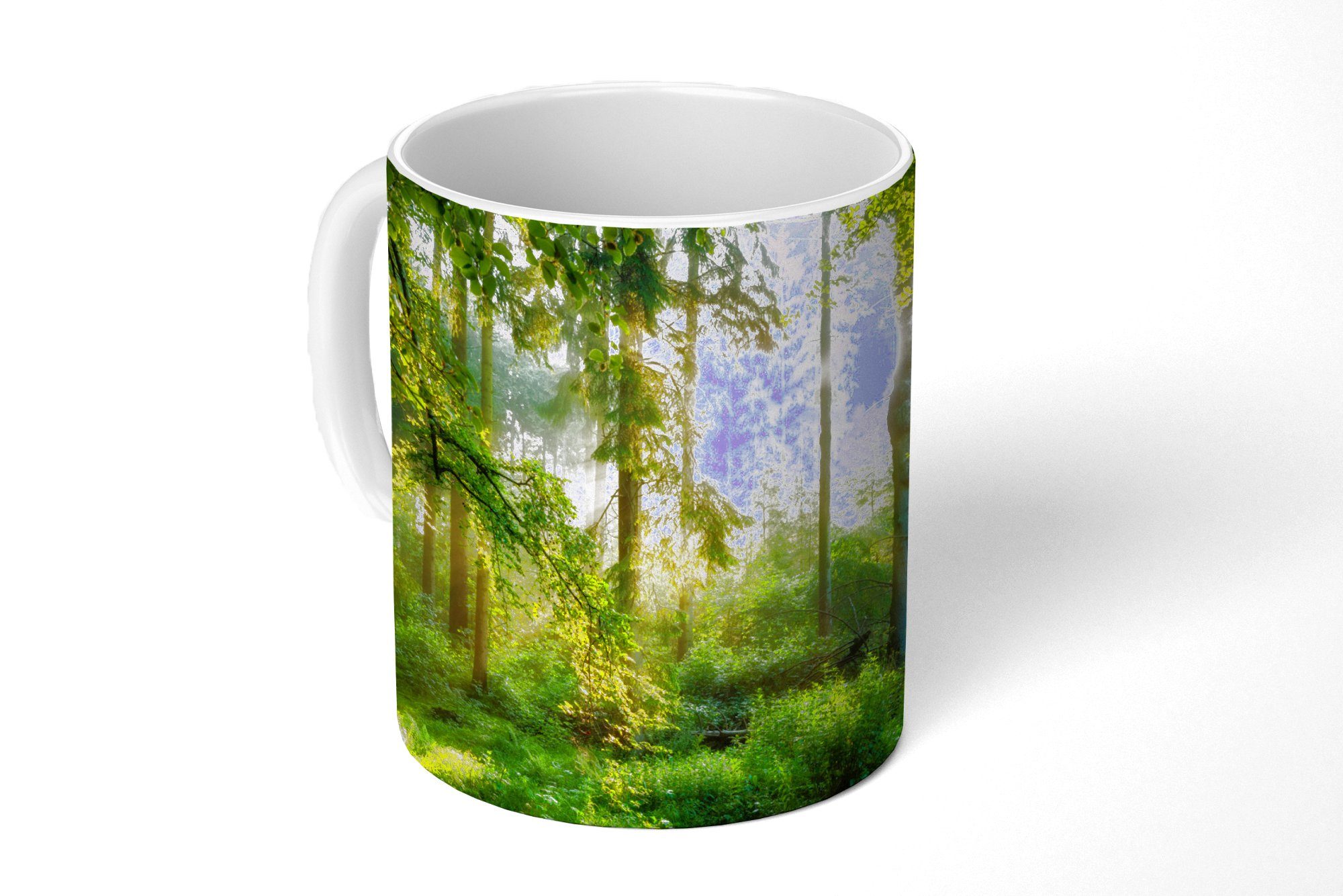 Bäume, MuchoWow Tasse - - Becher, Geschenk Kaffeetassen, Wald Teetasse, Teetasse, Keramik, Sonne