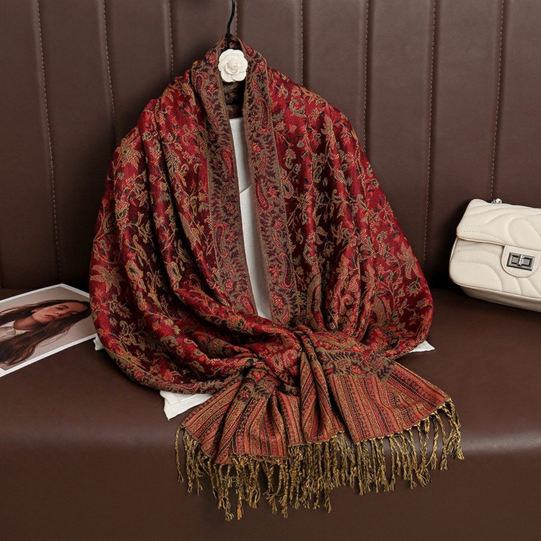nsihing Modeschal Warmer Schal für Damen, Weiches Tuch in Kaschmir-Optik, Lange, große warme Stola mit Quasten für Herbst und Winter