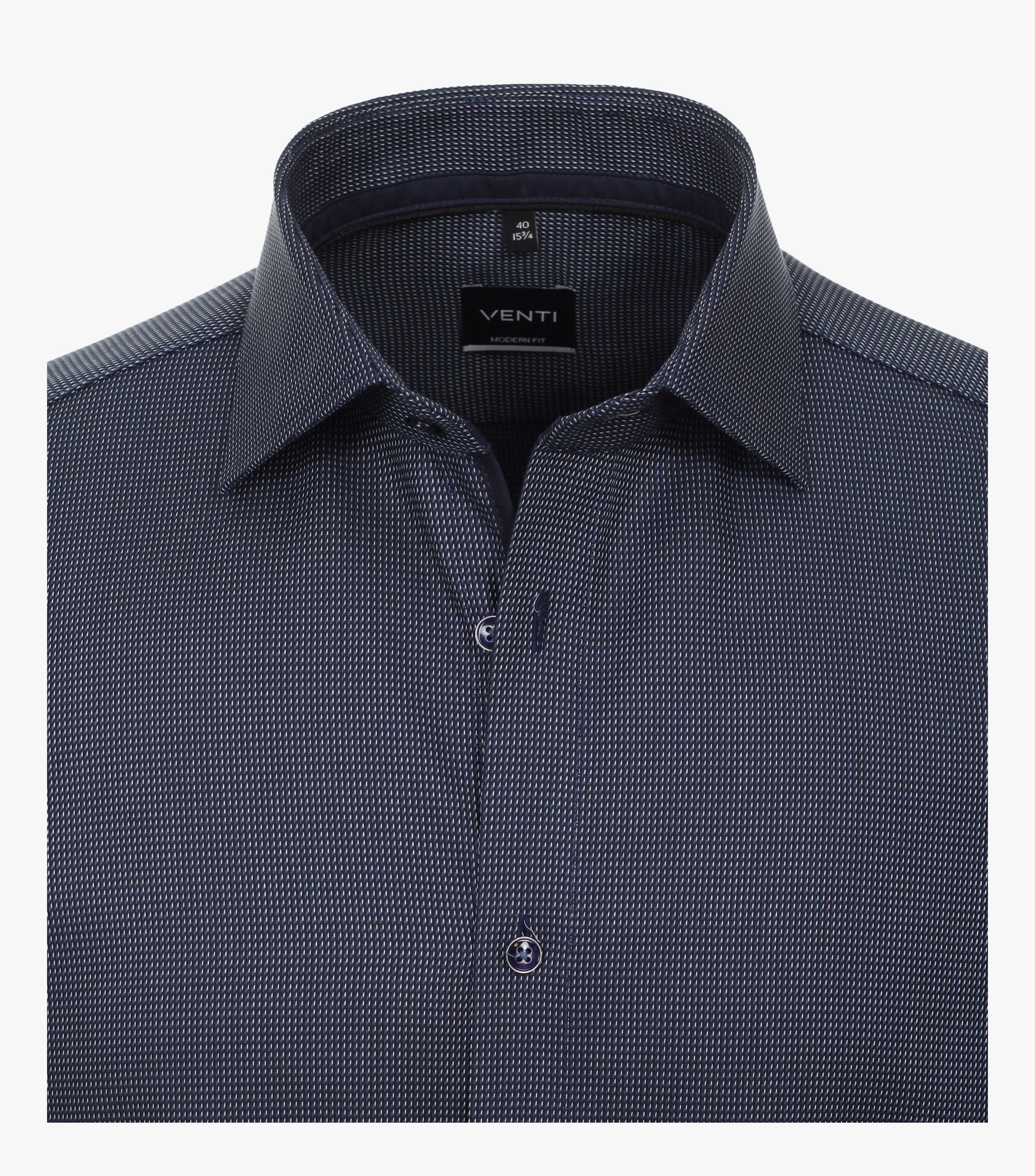 mittleres Dunkelblau Modern Fit Businesshemd 134023600 % 100 Kent-Kragen VENTI Baumwolle