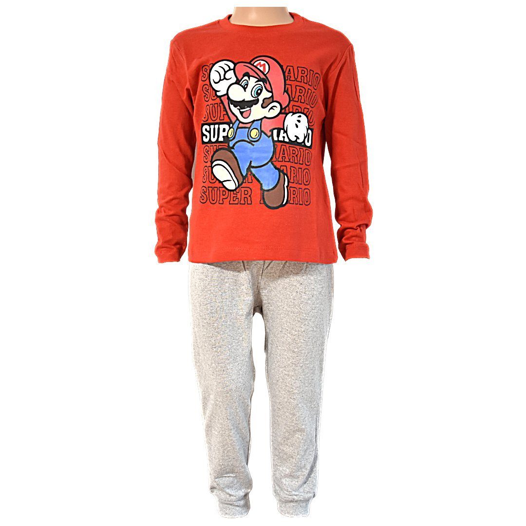 Super Mario Schlafanzug (2 tlg) Jungen Pyjama langarm Gr. 98-122 cm