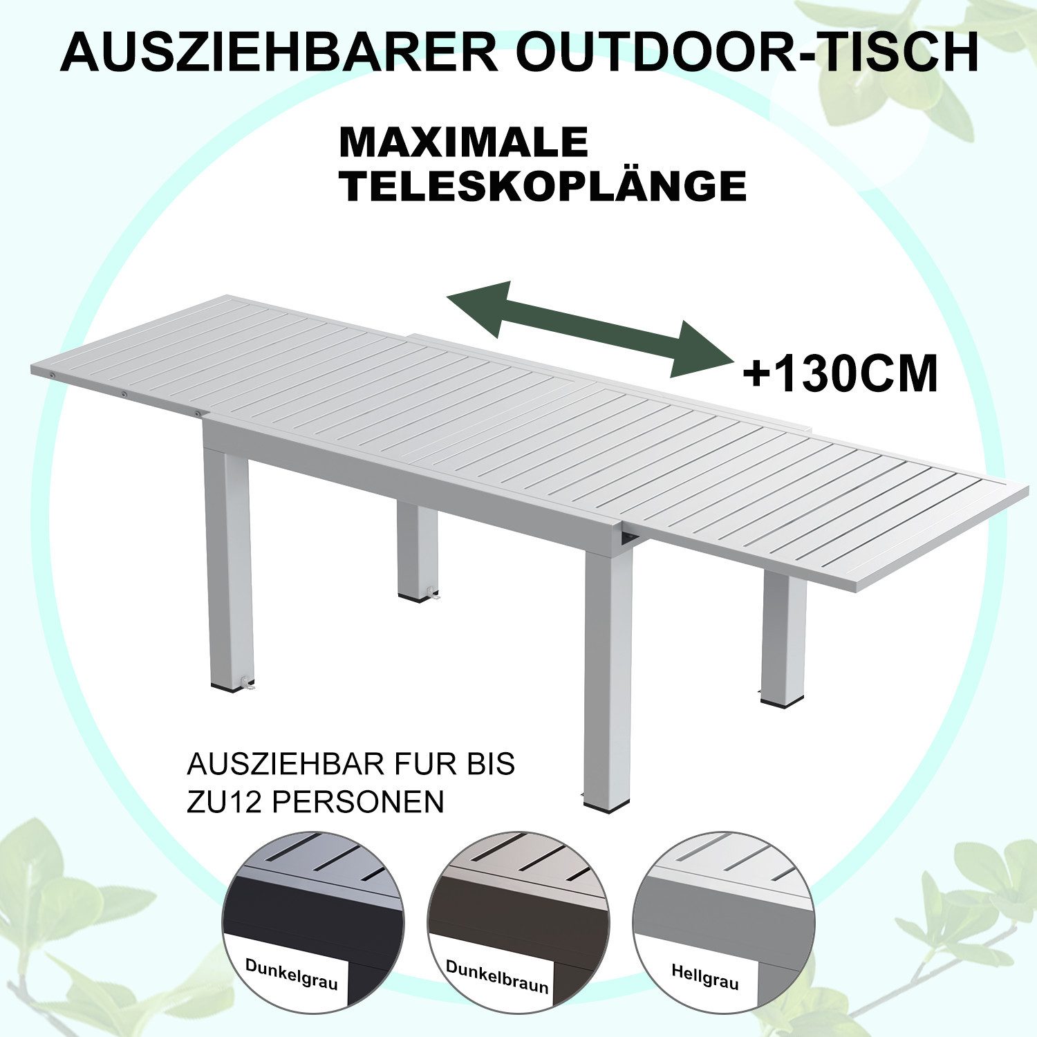 HOMALL Gartentisch Aluminium Esstisch für 6 günstig online kaufen