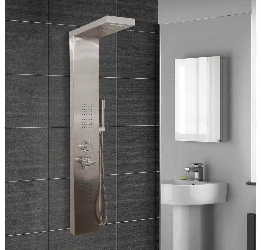 Thumbnail - HOME DELUXE Duscharmatur Duschpaneel CASCATA (inkl. Armatur, Massagedüsen & Handbrause) Edelstahl Duschsäule, Duscharmat...