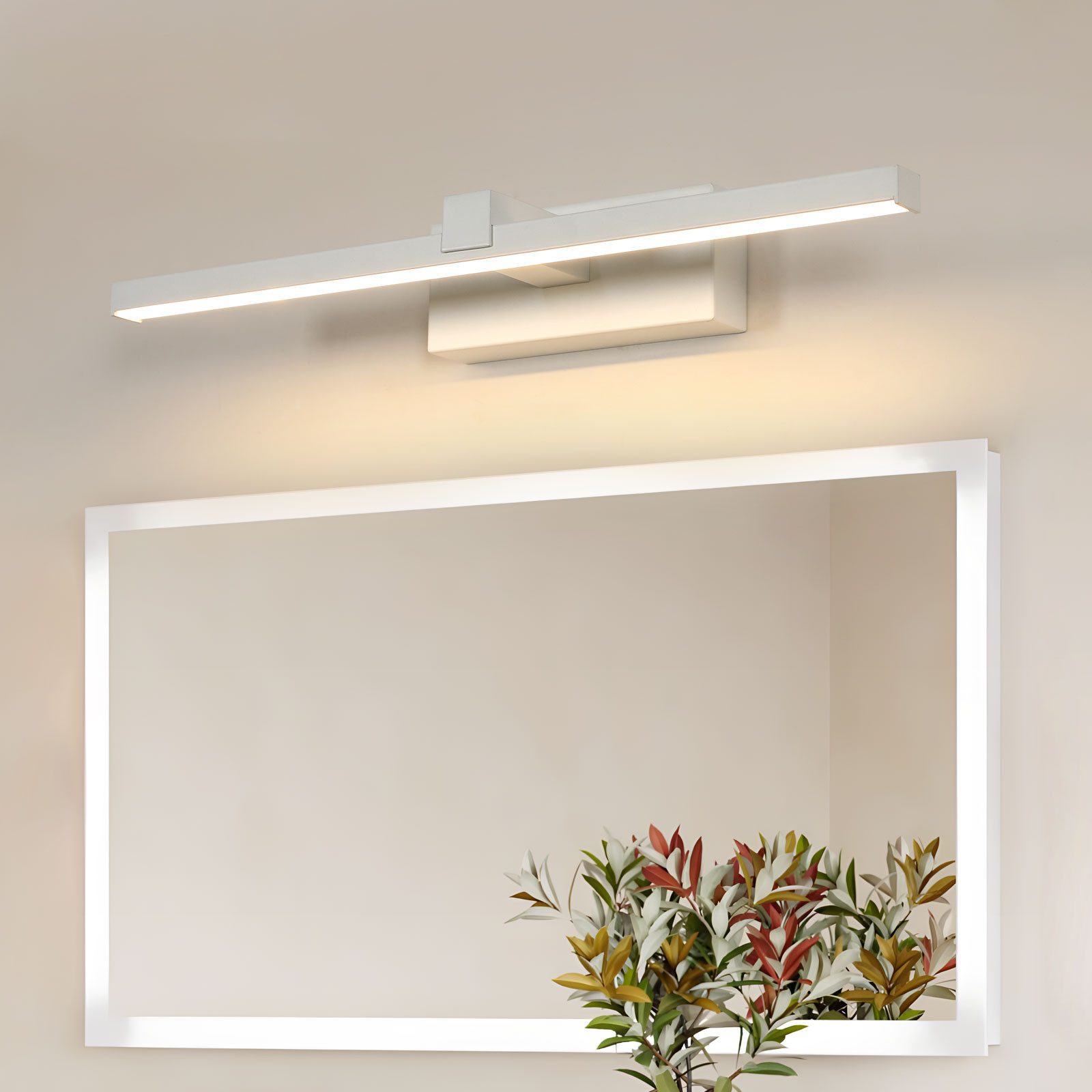 Riserva LED Spiegelleuchte LED Spiegelleuchte 40 cm Weiß, Wandleuchte innen, 8W, 3000K Warmweiß