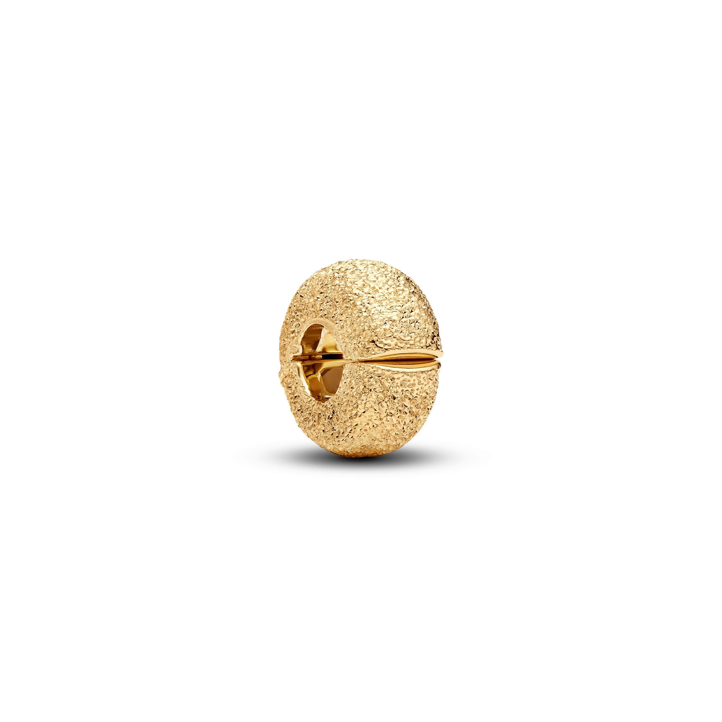 Pandora Charm-Einhänger Pandora Clip-Charm Mini Strukturiert 14 Karat Vergoldet 764771C00