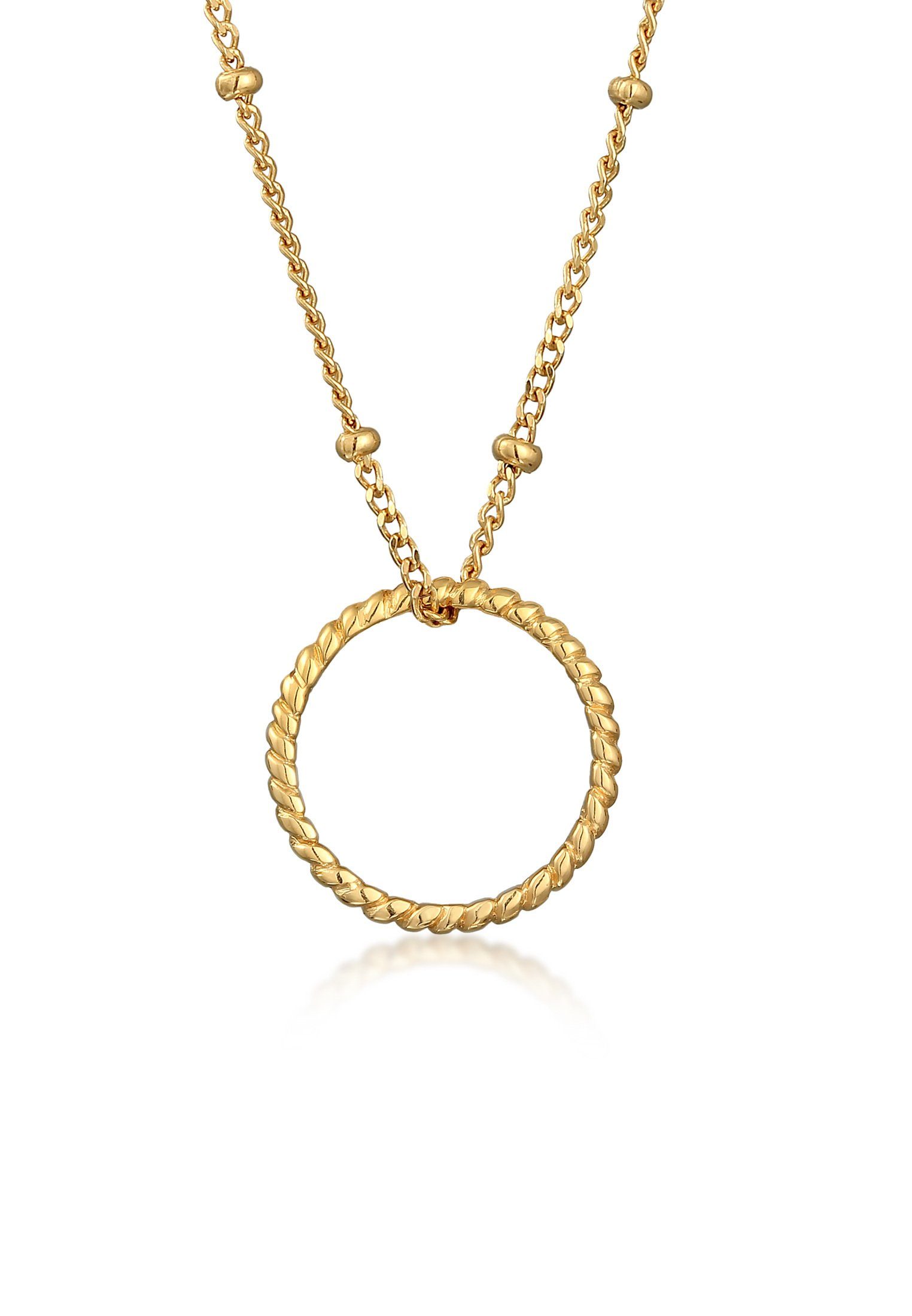 Kette mit Anhänger Kreis Twisted Kugelkette 925 Silber
