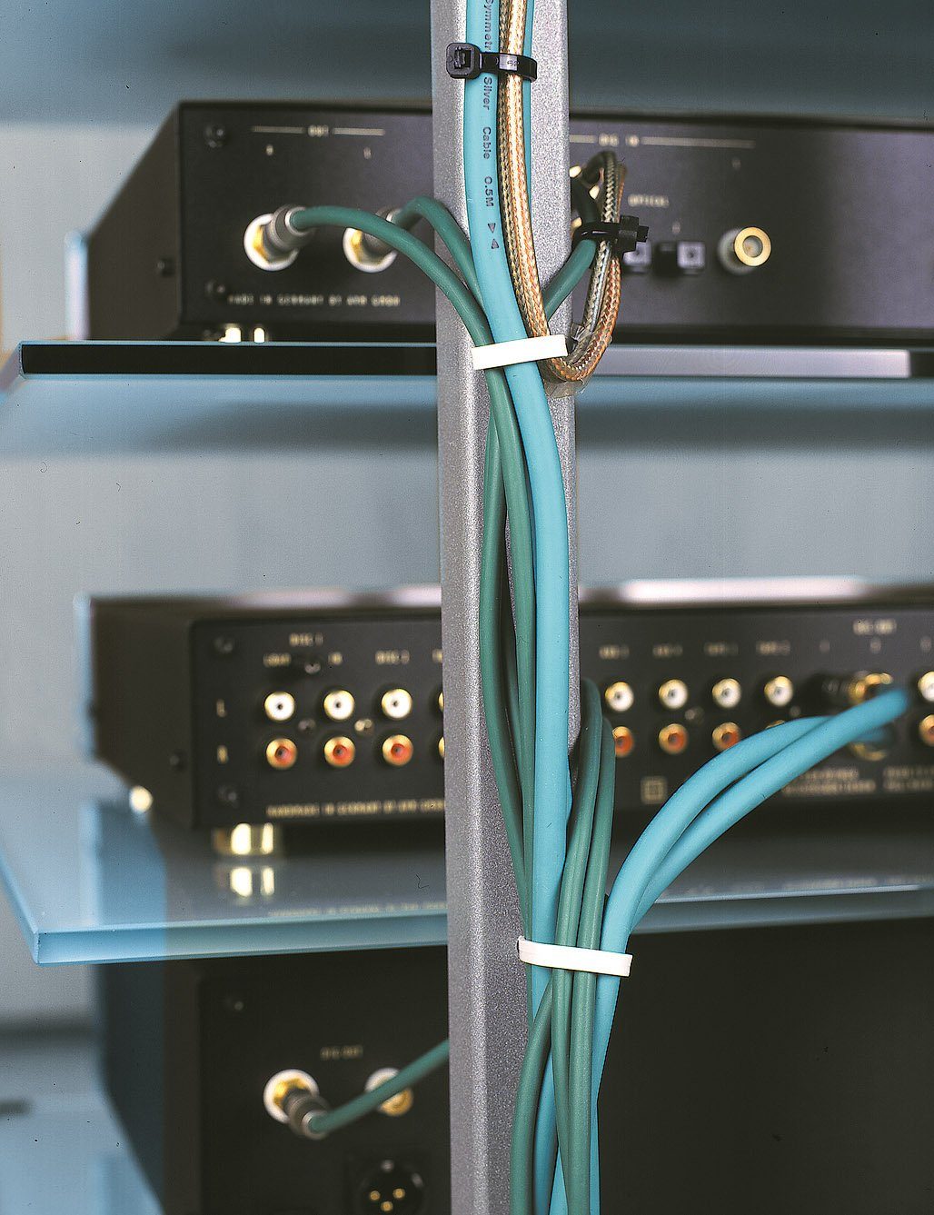 Schroers & Schroers TV-Rack Alphastatic, Hifi Möbel mit 5 Glas-Fachböden, Breite 50 cm