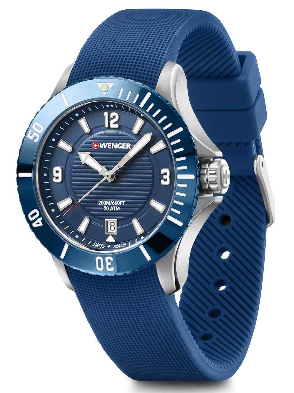 Wenger Quarzuhr Wenger 01.0621.112 Seaforce Damenuhr Taucheruhr 36mm 20 ATM Wenger 01.0621.112 Seaforce Damenuhr Taucheruhr 36mm 20 ATM