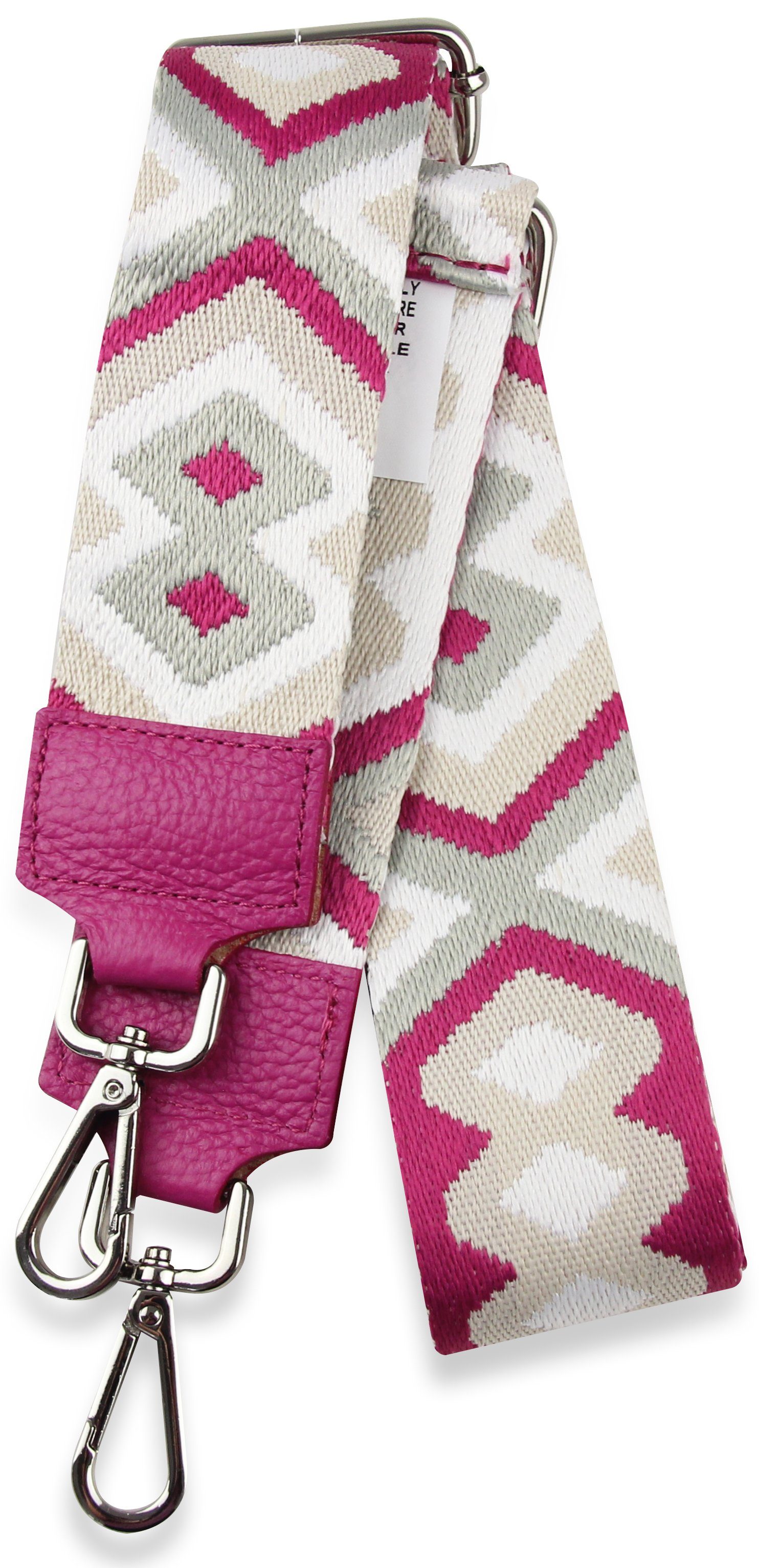 Taschen, IN Gurt, verstellbarer für Frentree breiter Schulterriemen ITALY, MADE 5cm Bunt Pink Muster: Schultergurt