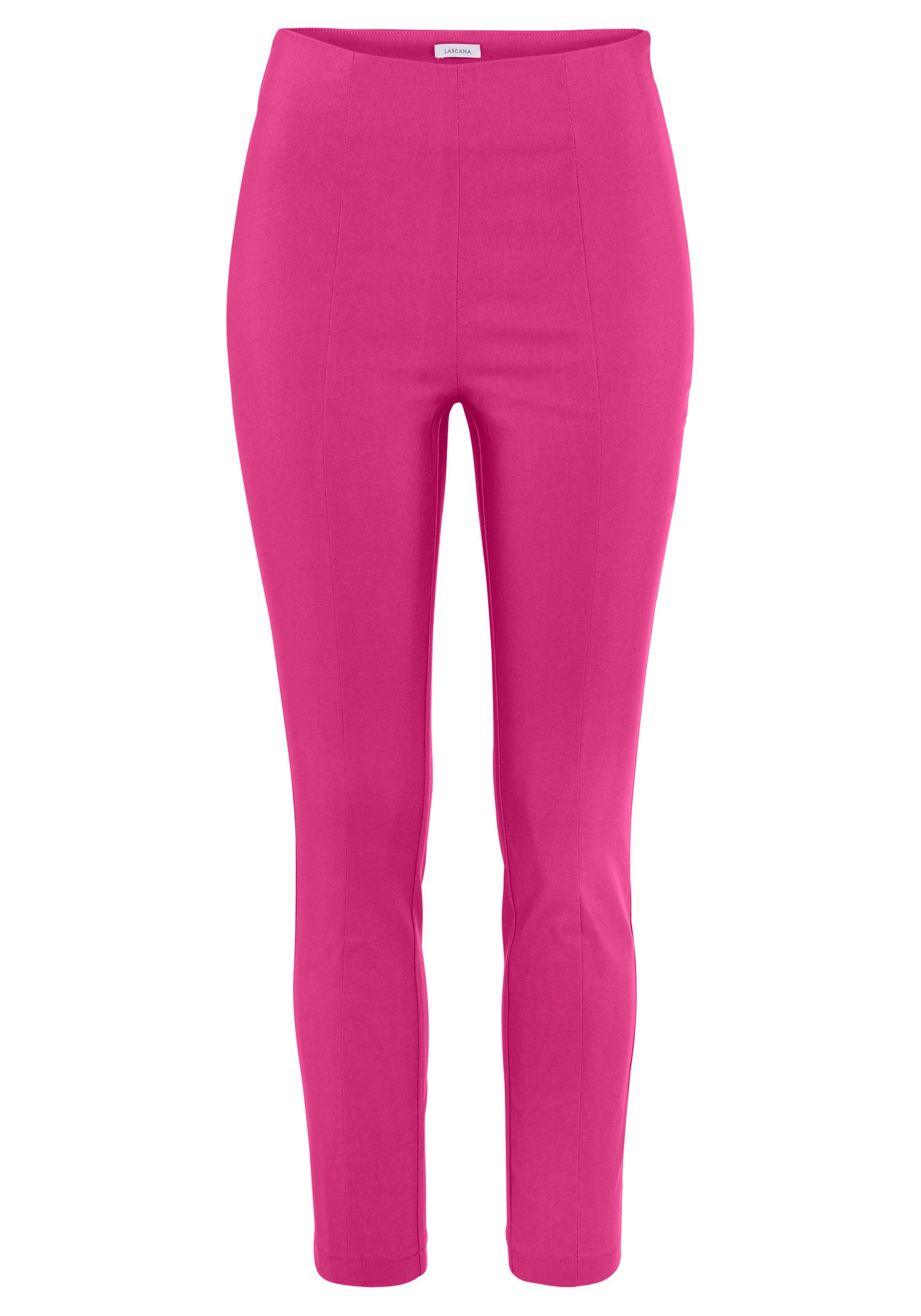 LASCANA Stretch-Hose mit Bund pink figurschmeichelndem
