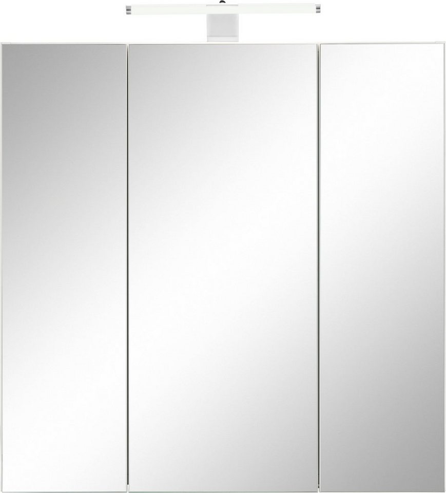 Schildmeyer Spiegelschrank Lagona Breite 70 cm, 3-türig, LED-Beleuchtung,  Schalter-/Steckdosenbox