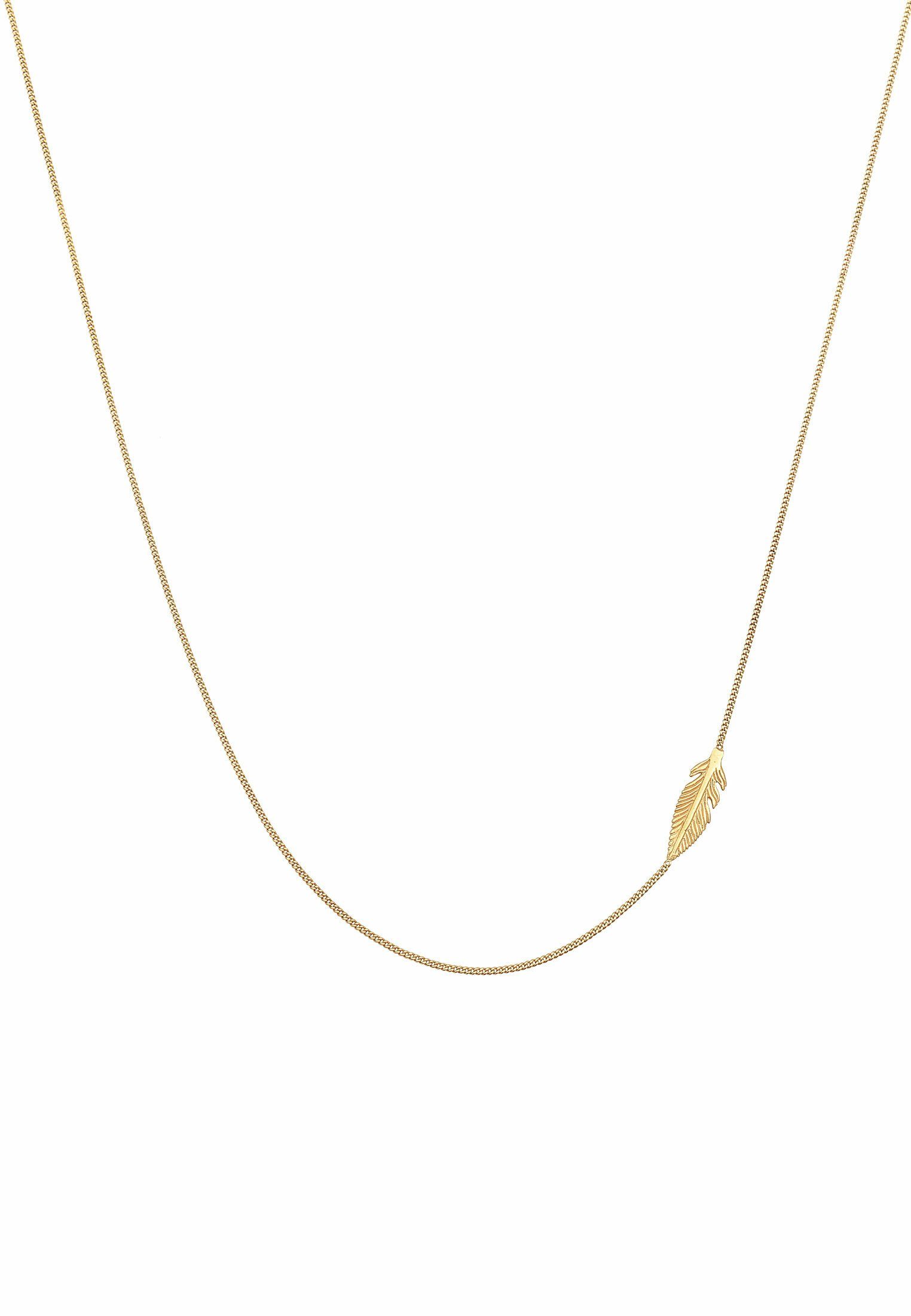 Feder Feder Silber, Gold 925 Elli Boho Symbol mit Anhänger Kette