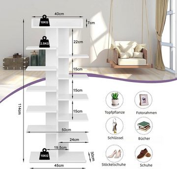 Woltu Schuhregal, 1-tlg., weiß, mit 12 Ebenen, platzsparendes Schuhorganizier