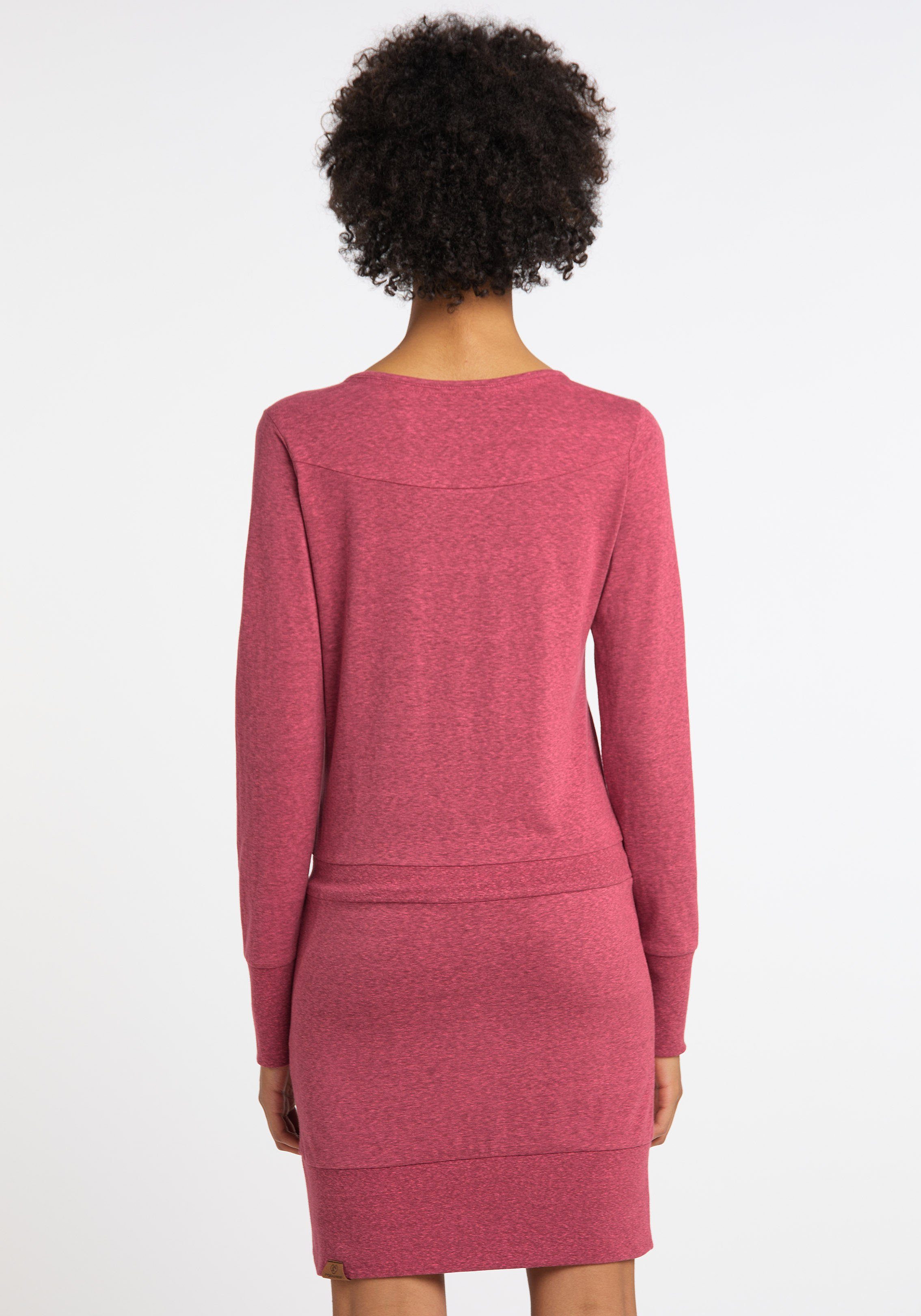 Ragwear Jerseykleid ALEXA Zierperlen-Besatz rose kontrastigen Kordelzug und mit 4041