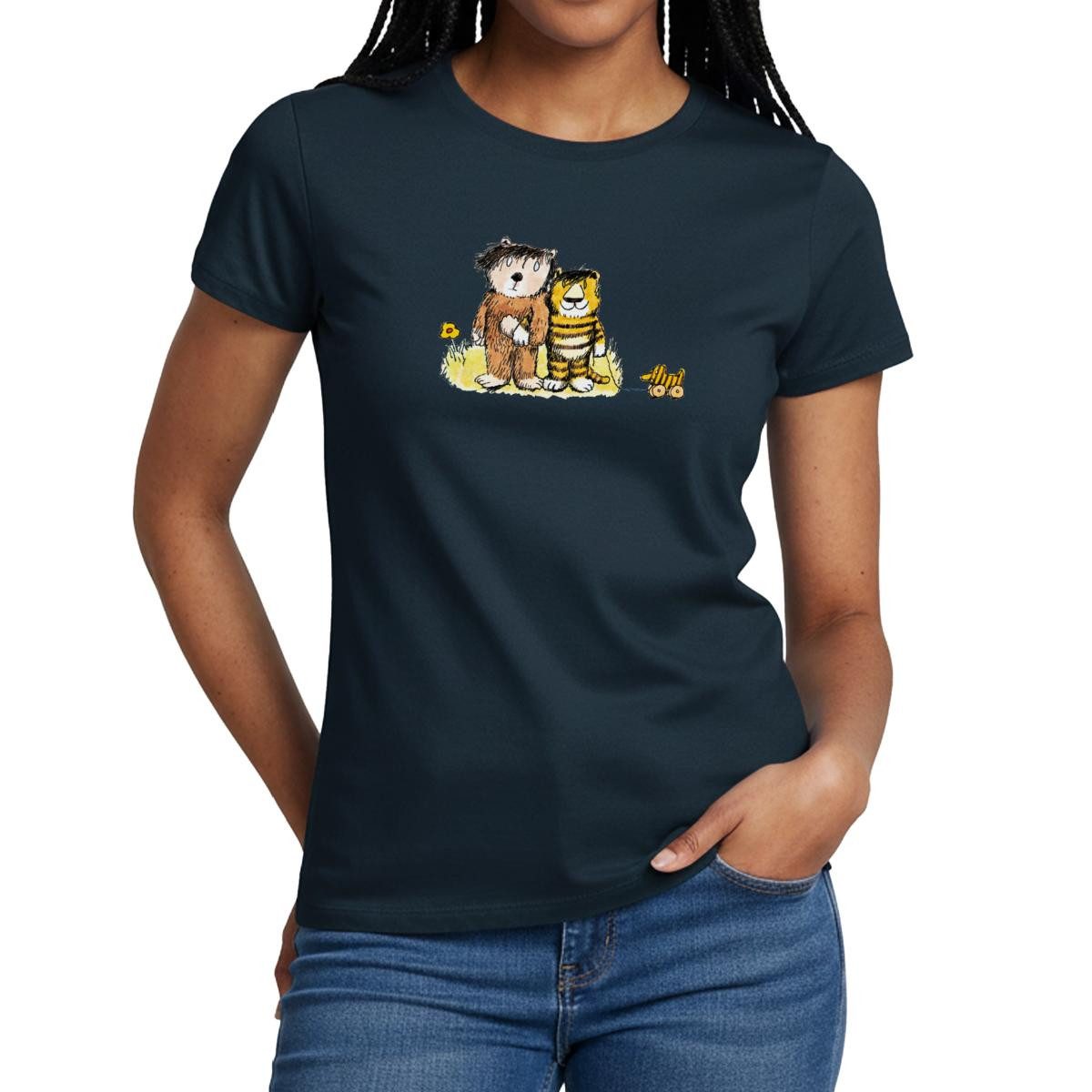 T-Shirt Janosch Tiger, Bär und Tigerente auf Wiese Frauen T-Shirt