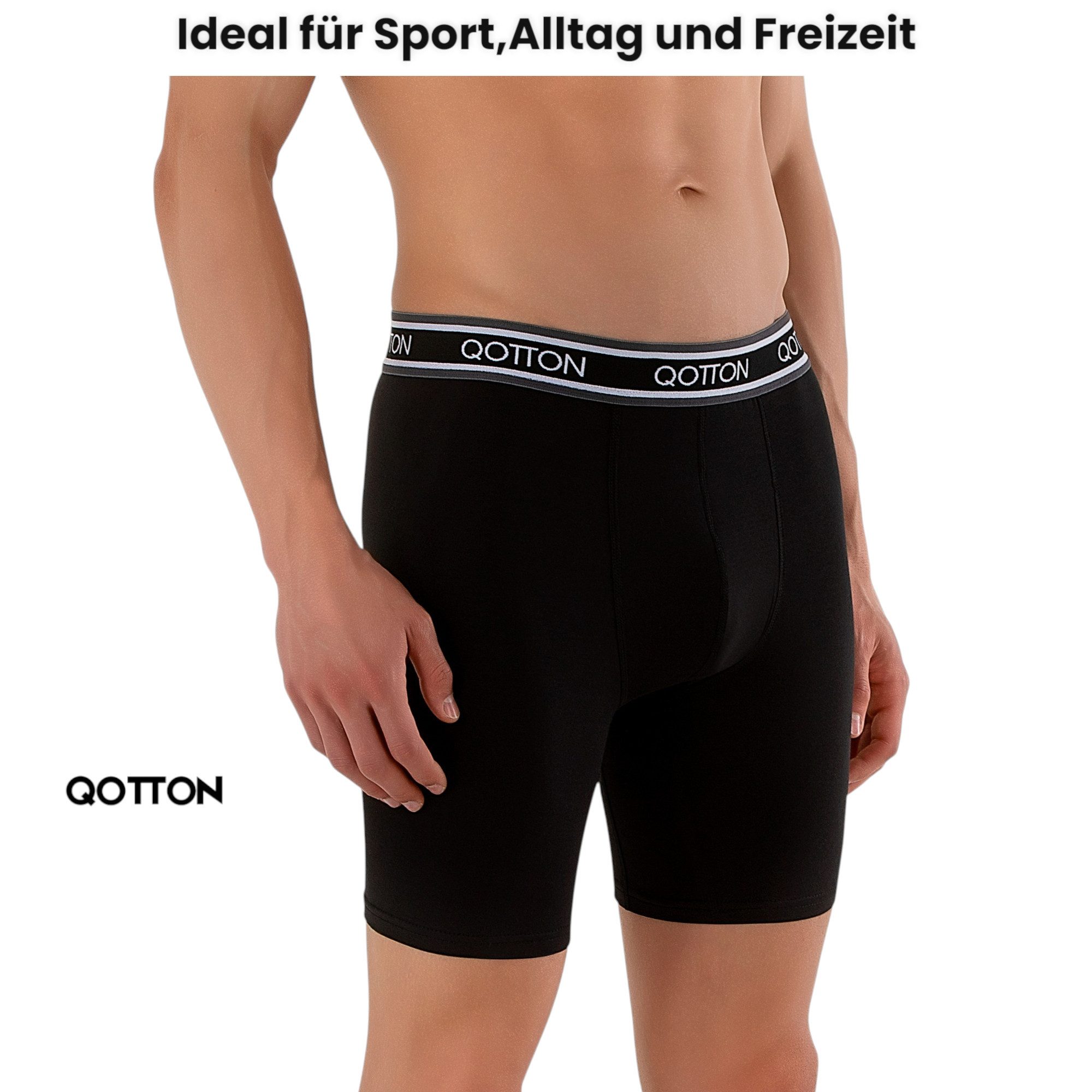 Qotton Boxershorts Langes Bein 6er Pack Baumwolle Boxershorts Unterwäsche Herren S-4XL – Bild 5 von 5