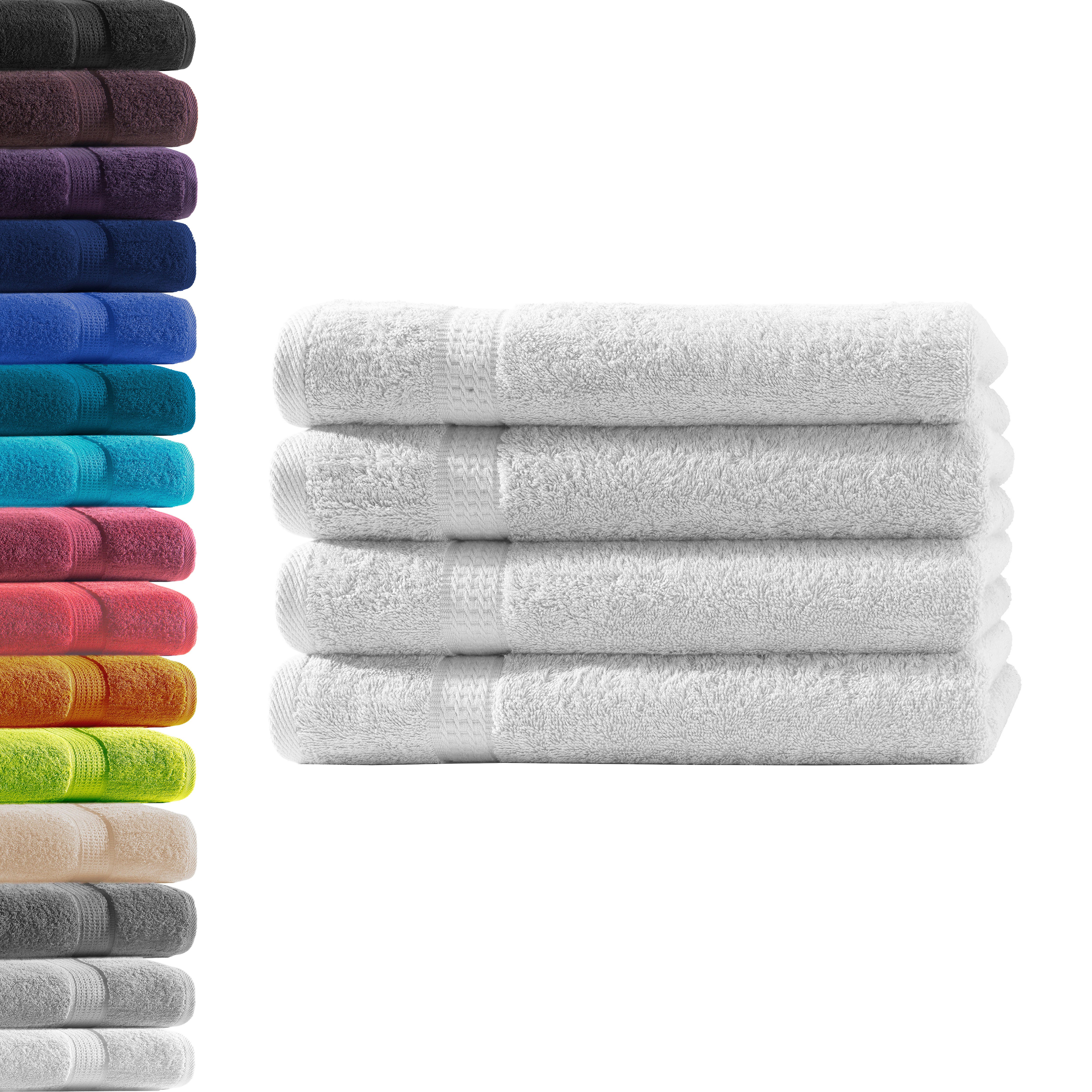 Hometex Premium Textiles Handtuch in Premium Qualität 500 g/m², Feinster Frottier-Stoff 100% Baumwolle, 4x Handtuch, weich, saugfähig, extra schwer & flauschig