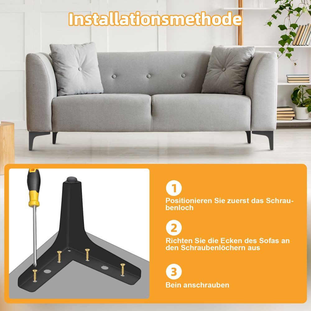 JOYOLEDER Möbelfuß Möbelbeine, Schrankfüße, 8 Stück Metall Sockelfuß, (Möbelfuß Möbelfüsse)