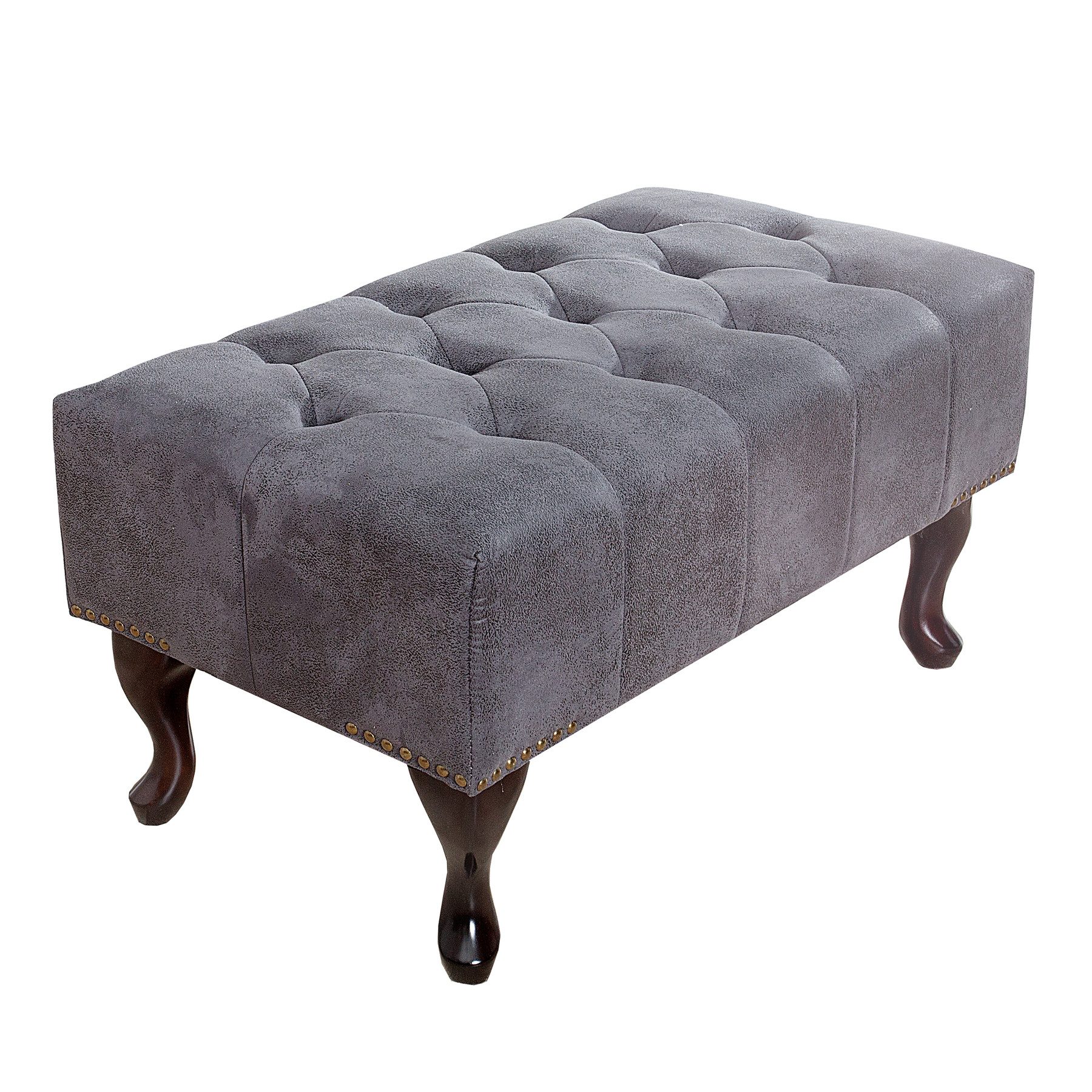 riess-ambiente Fußhocker CHESTERFIELD 80cm antik grau, mit Massivholzbeinen günstig online kaufen