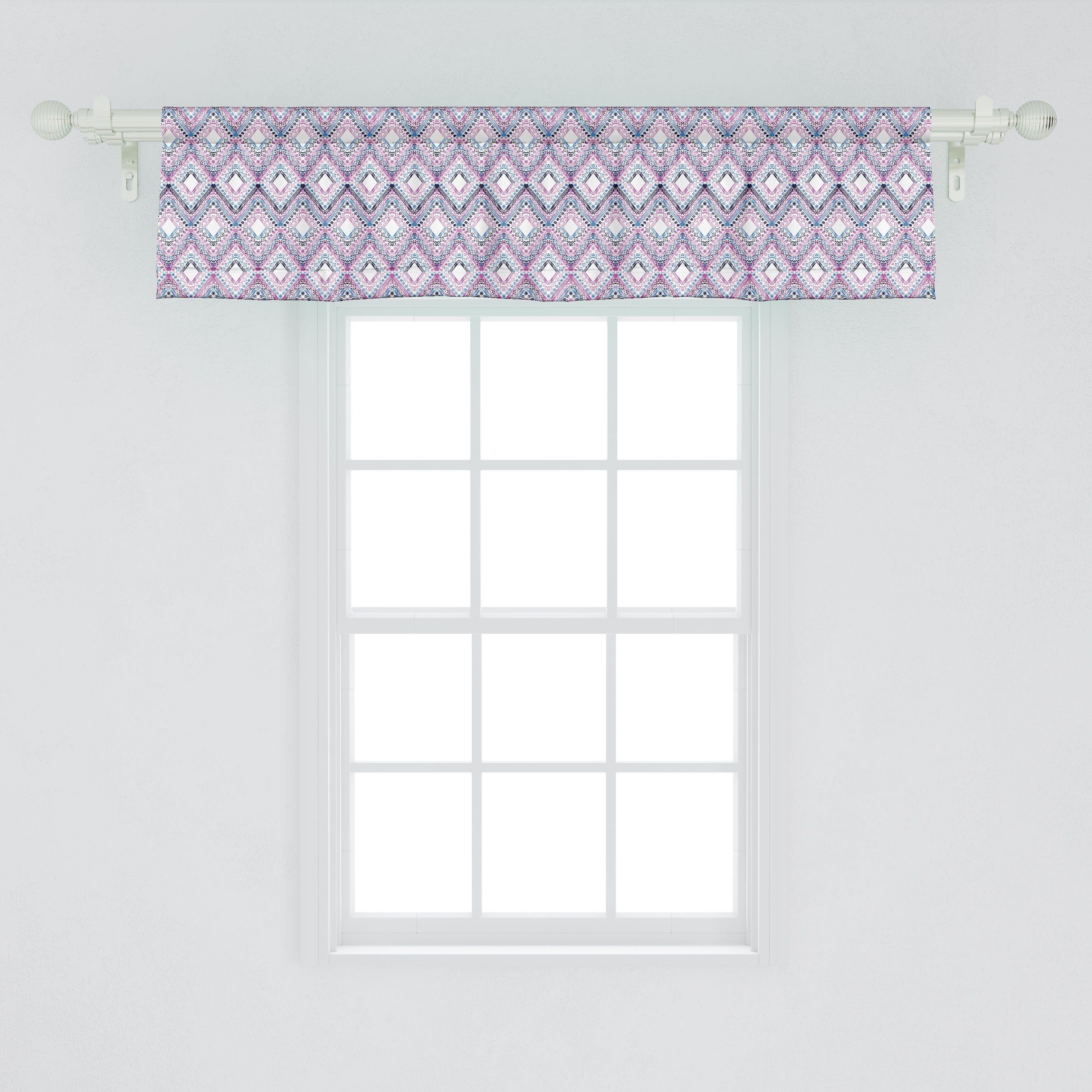 Scheibengardine Vorhang Volant mit Muster Abstrakte Microfaser, Küche Stangentasche, Abakuhaus, Stammes- Dekor für Paisley Schlafzimmer