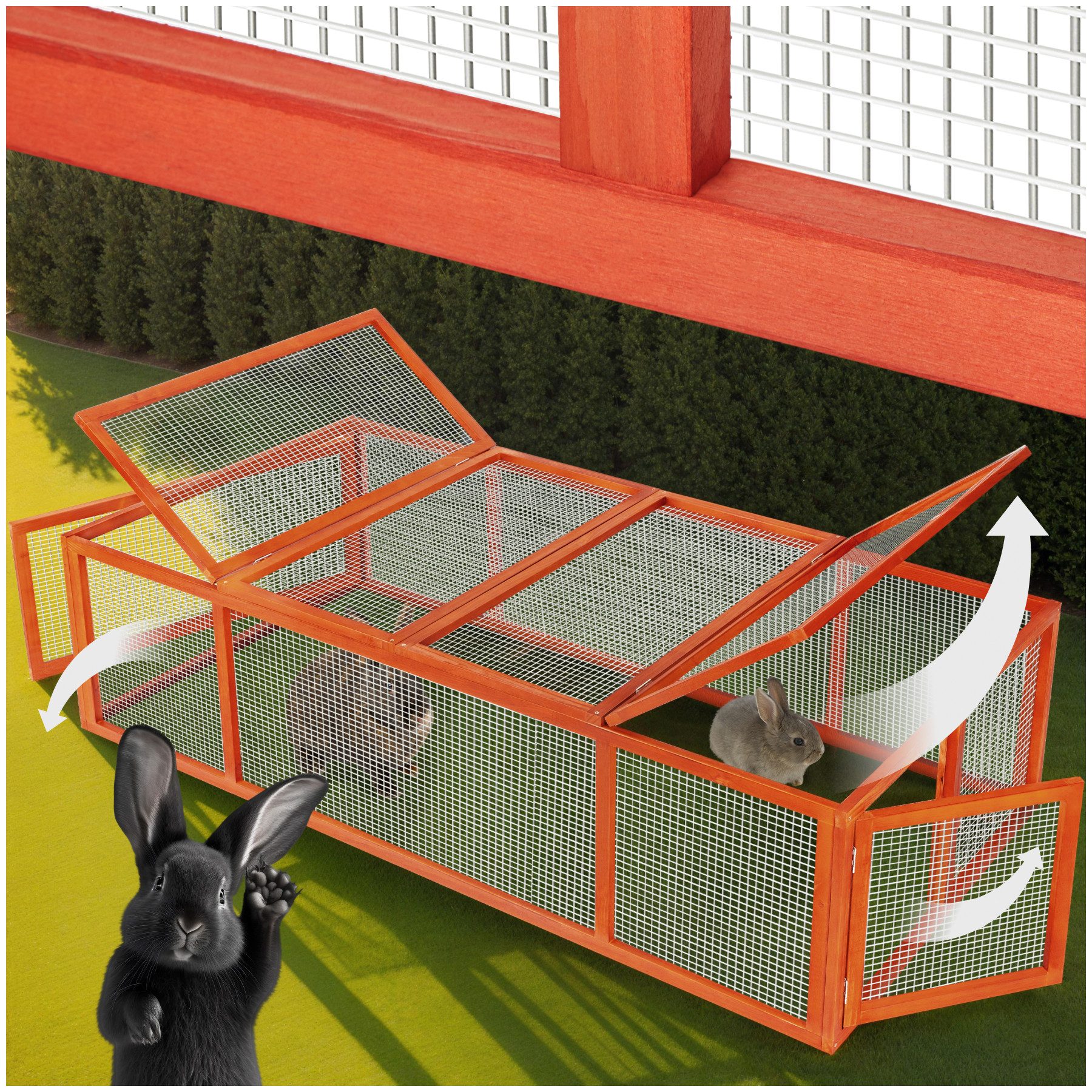 tectake Kleintierstall Hasenstall, aus Holz günstig online kaufen
