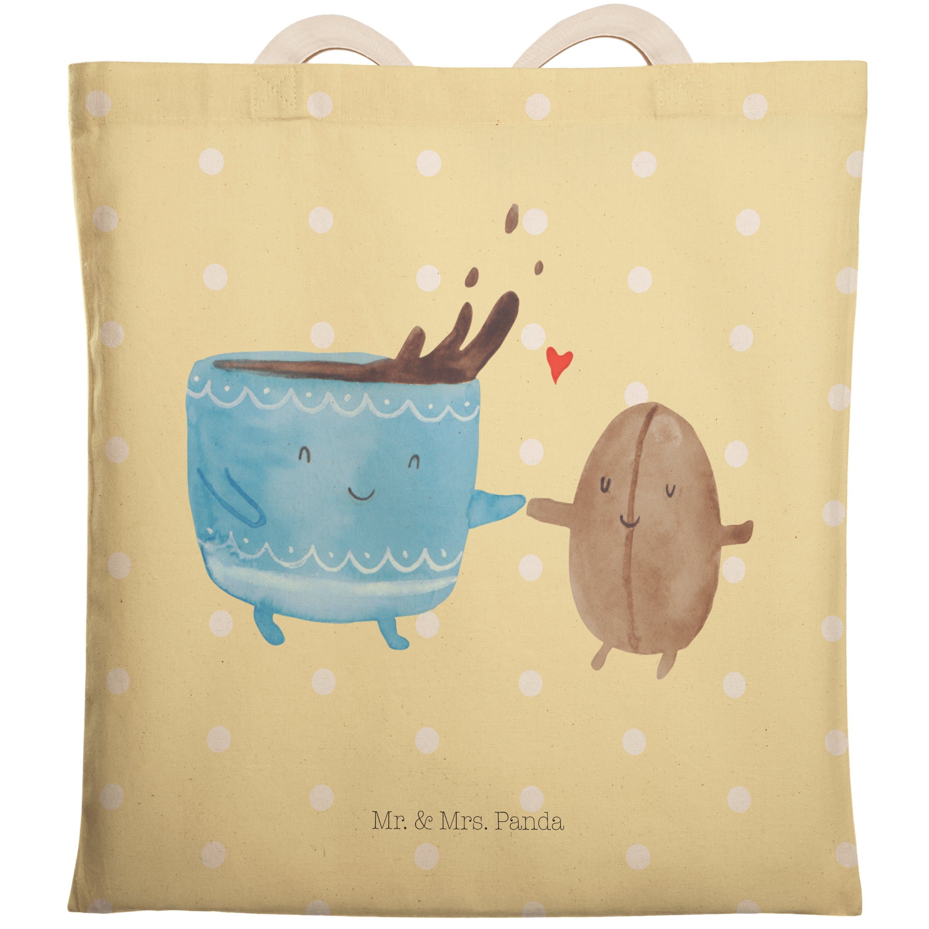 & Mrs. - Einkauf Tragetasche Mr. Gelb Geschenk, Bohne - Kaffee Panda Pastell Shopper, Kaffeebohne, (1-tlg)