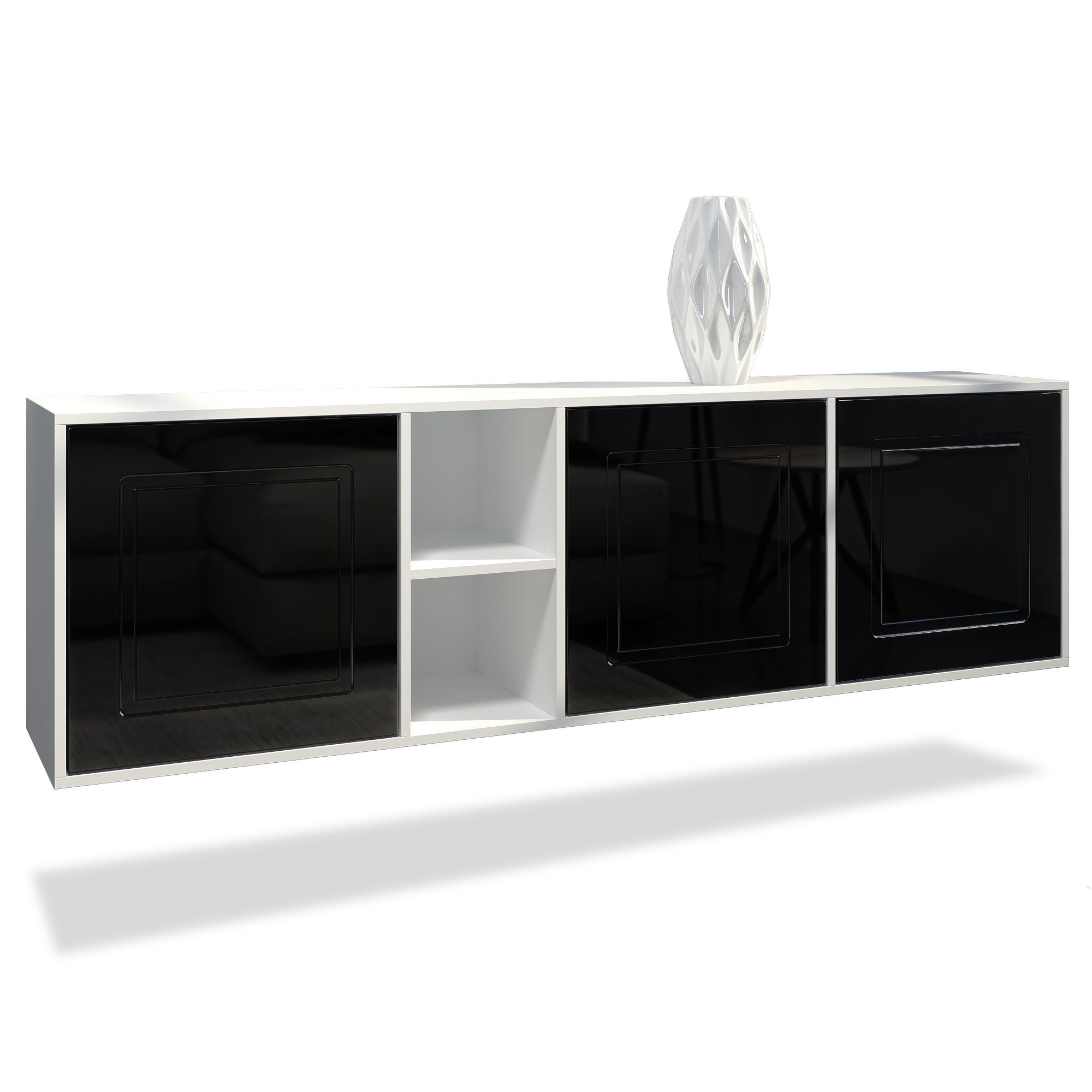 Möbelhandel Klipenstein Sideboard NOAH, TV Board hängend 182 cm, Landhaus, Korpus Weiß matt