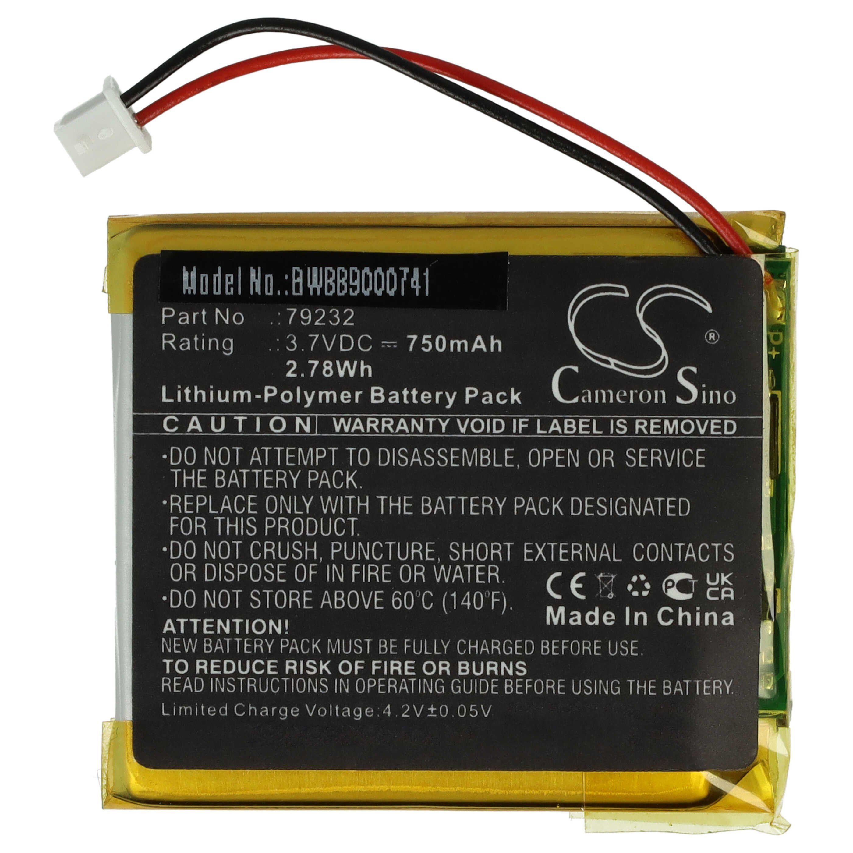 vhbw Akku passend für GHB Babyphone Babyphone (750 mAh, 3,7 V, Li-Polymer) Akku Akku Li-Polymer 750 mAh (3,7 V, 1 St), Leistungsfähiger Austausch-Akku Babyfone, Babyphone, Babytalker
