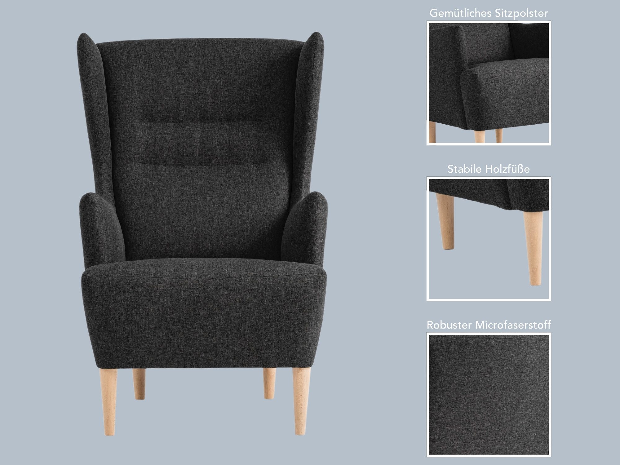 XDREAM Ohrensessel Olaf, Relaxsessel, Loungesessel, Cocktailsessel, günstig online kaufen