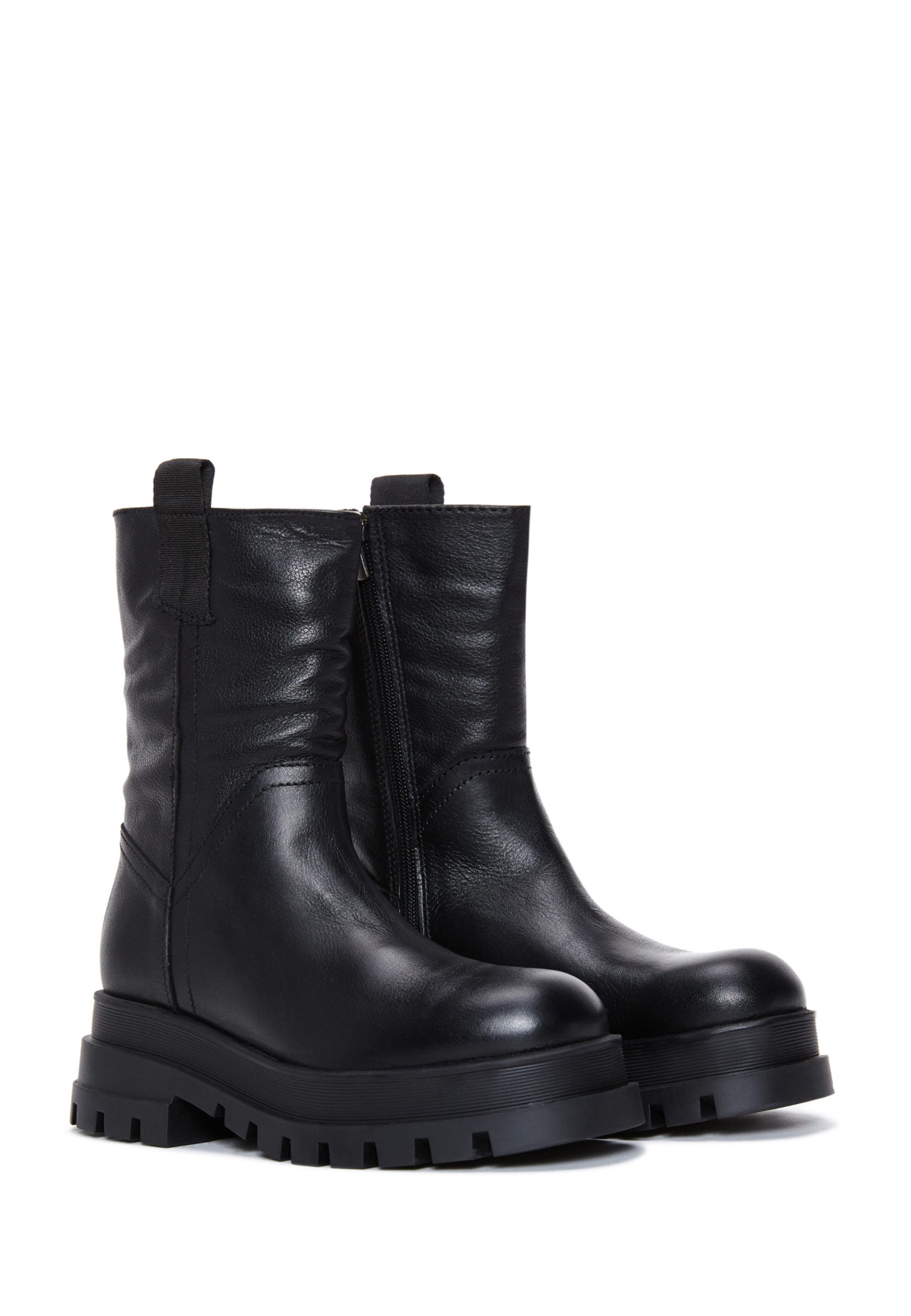 Derimod Stiefeletten aus Leder Ankleboots Stofffutter, TPU Sohle, Absatz 4,5 cm