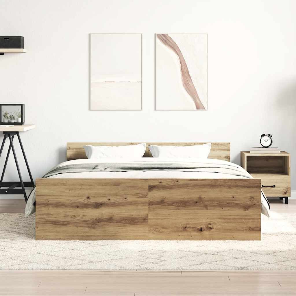 vidaXL Bett Bettgestell ohne Matratze Artisan-Eiche günstig online kaufen