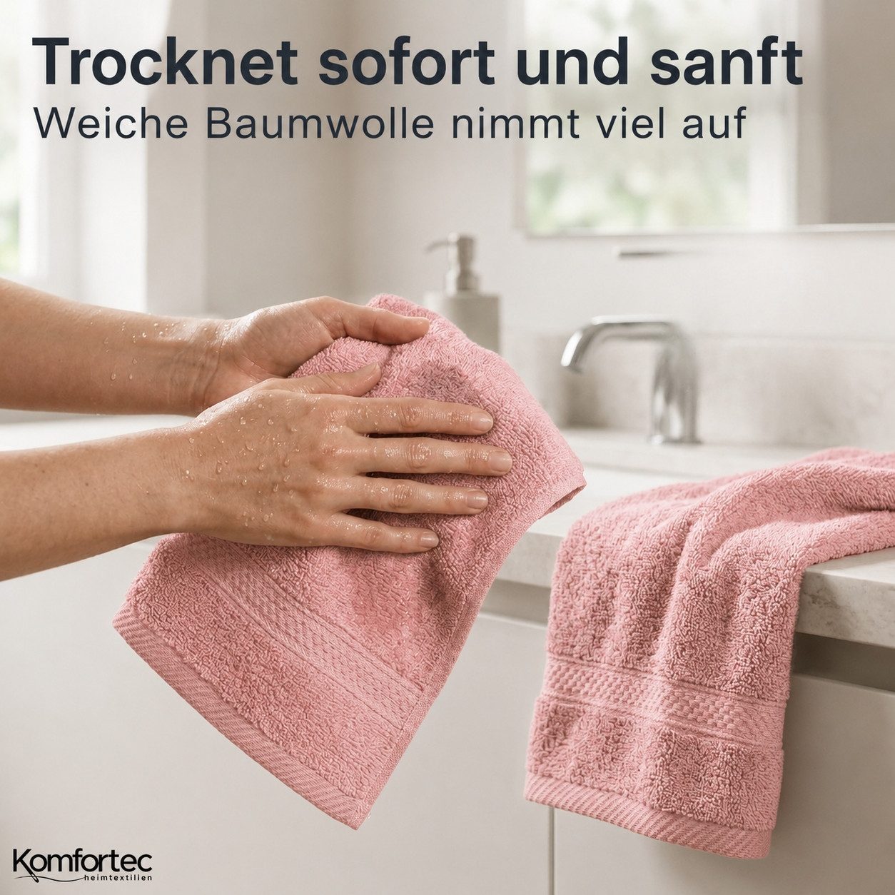 Komfortec Gästehandtücher Set aus 100% Baumwolle, (12-St) – Bild 5 von 5