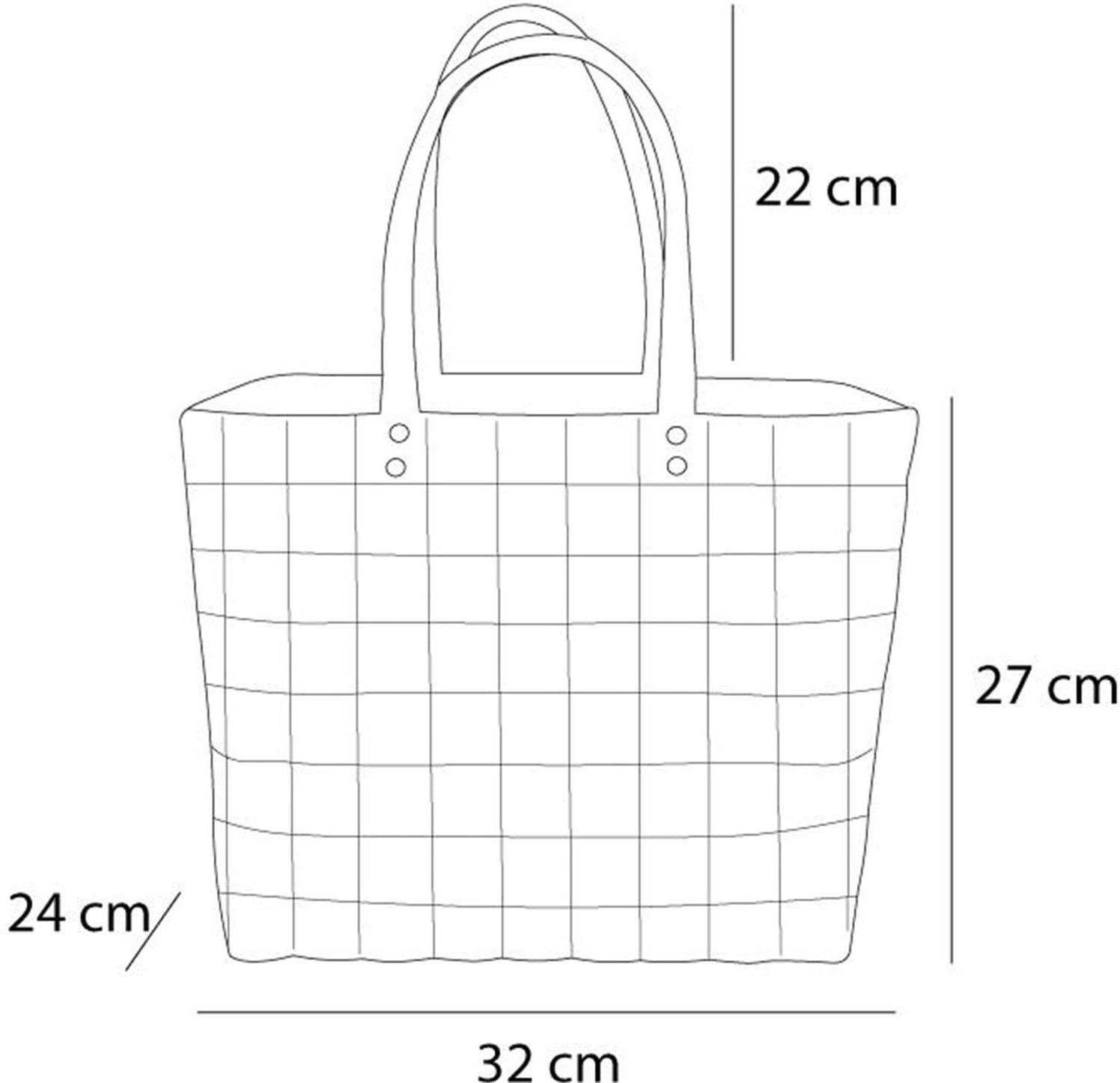 normani Einkaufskorb Einkaufskorb Einkaufstasche aus pflegeleichtem 20 aus Flechtkorb Kunststoff, Material l, Ocean