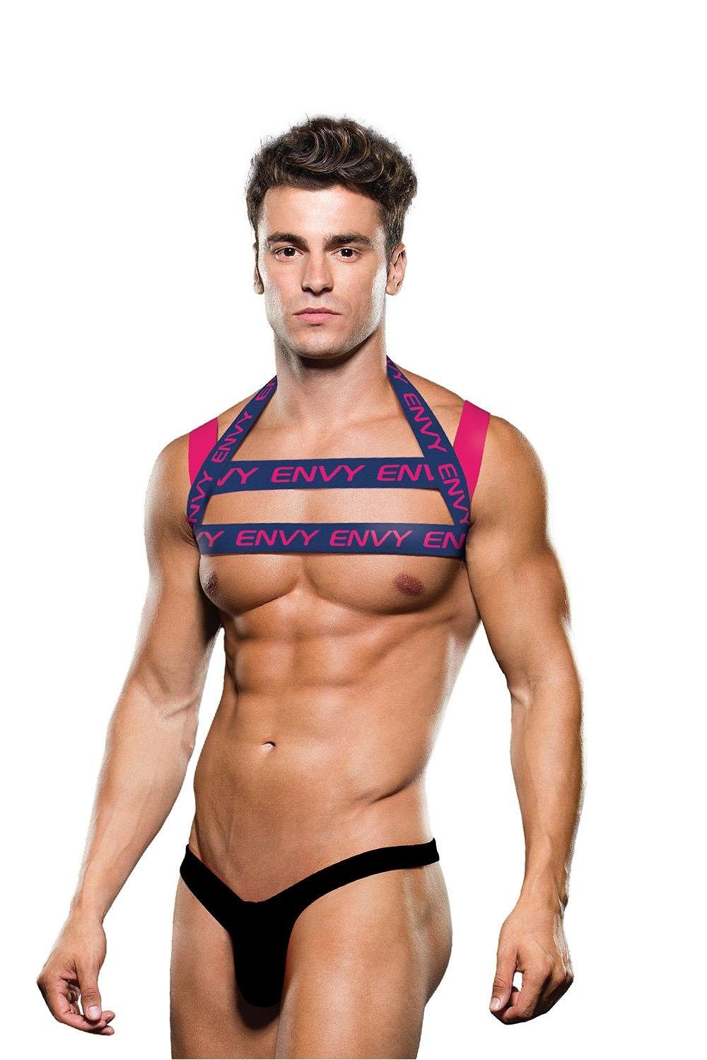 Logo Envy doppeltem - Blue Envy S/M L/XL, Harness Pink mit Erotik-Harness Brustgurt