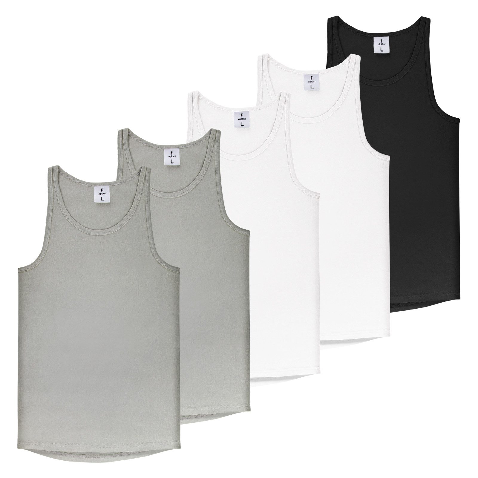 ALPIDEX Unterhemd ALPIDEX Herren Unterhemd 5er Set Männer Tank Top