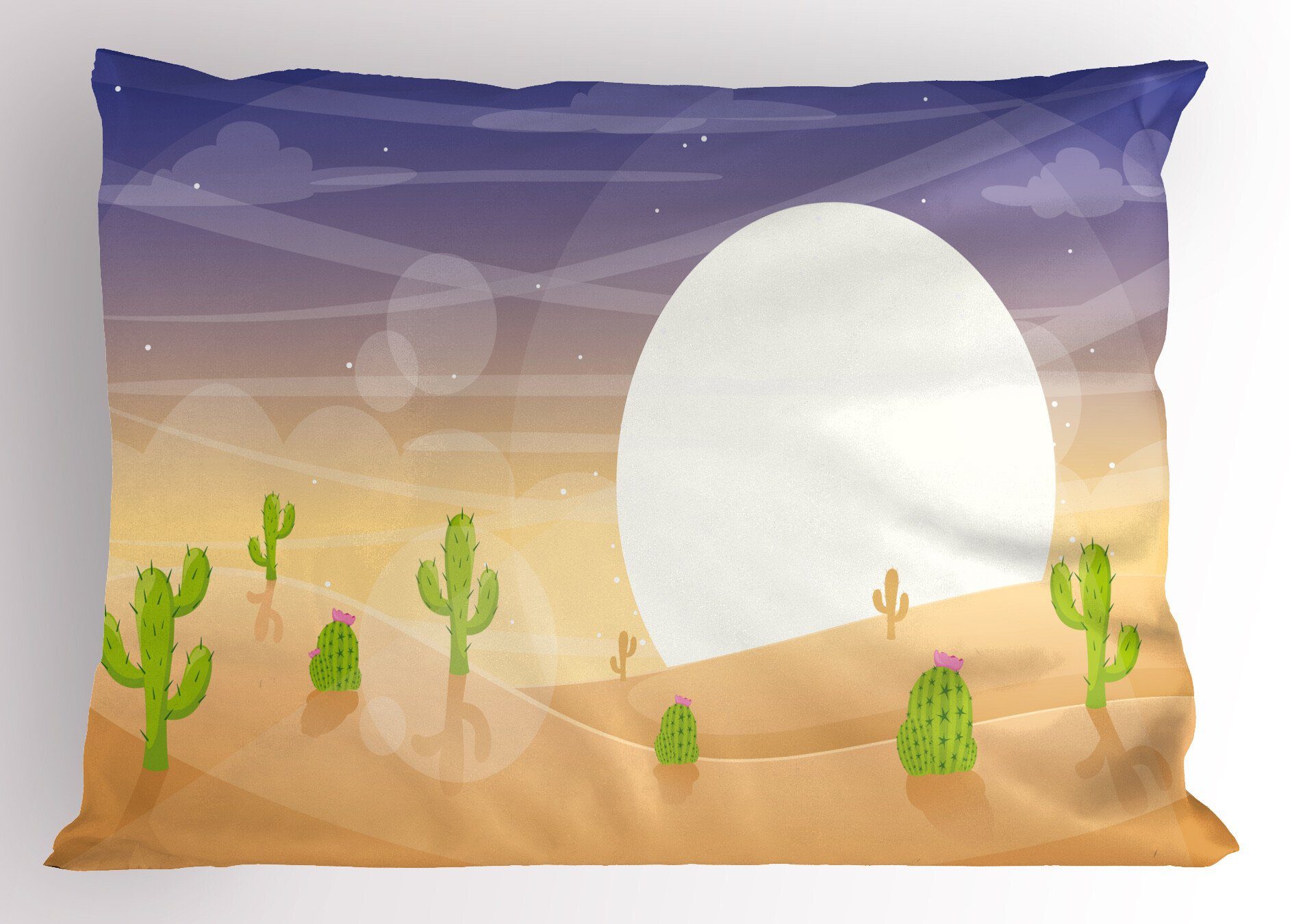 mit Kissenbezüge Dekorativer Landschaft Standard King Size Abakuhaus Kissenbezug, Gedruckter Stück), (1 Wüsten-Szene Cactus