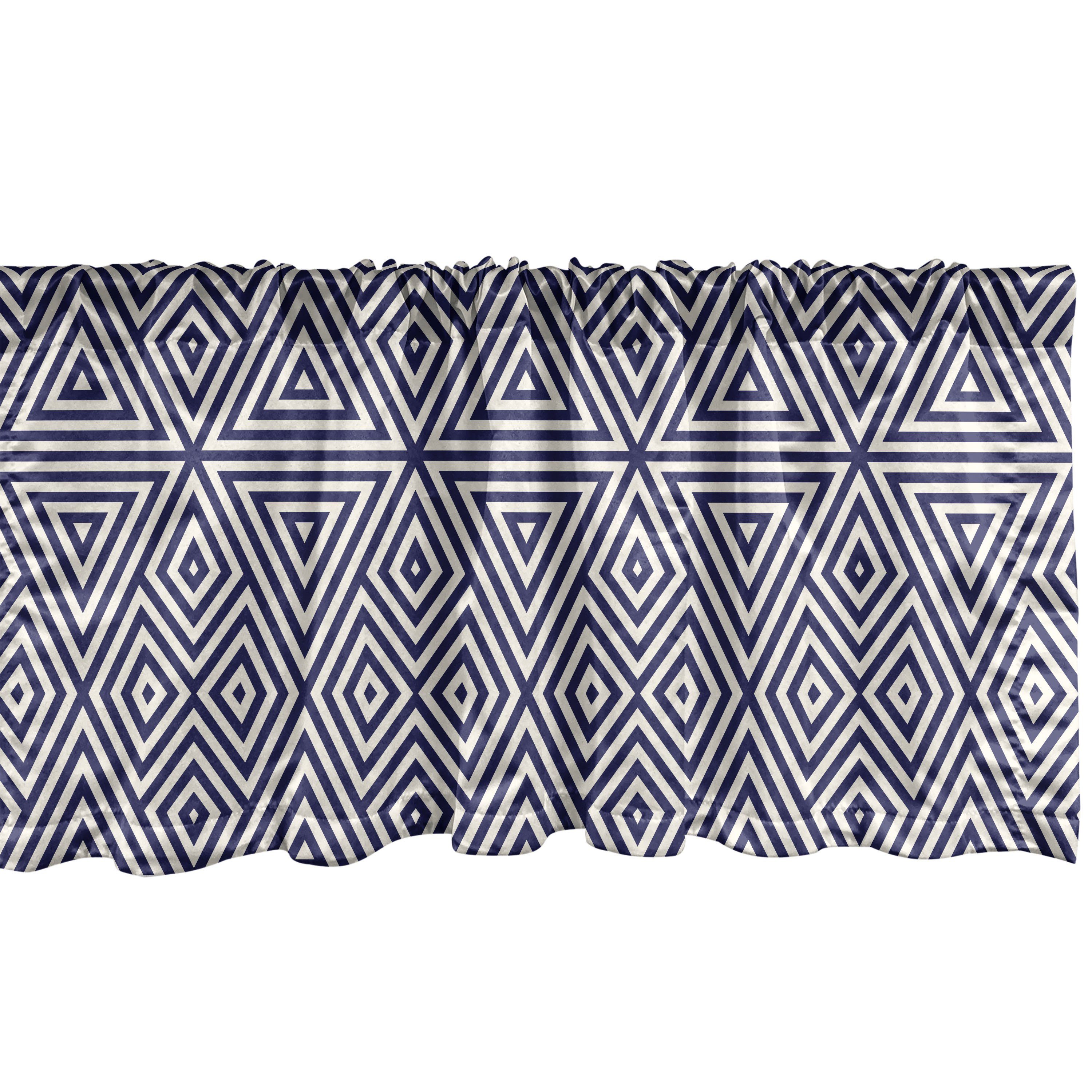 Scheibengardine Vorhang Volant für Küche Schlafzimmer Dekor mit Stangentasche, Abakuhaus, Microfaser, Abstrakt symmetrische Triangles