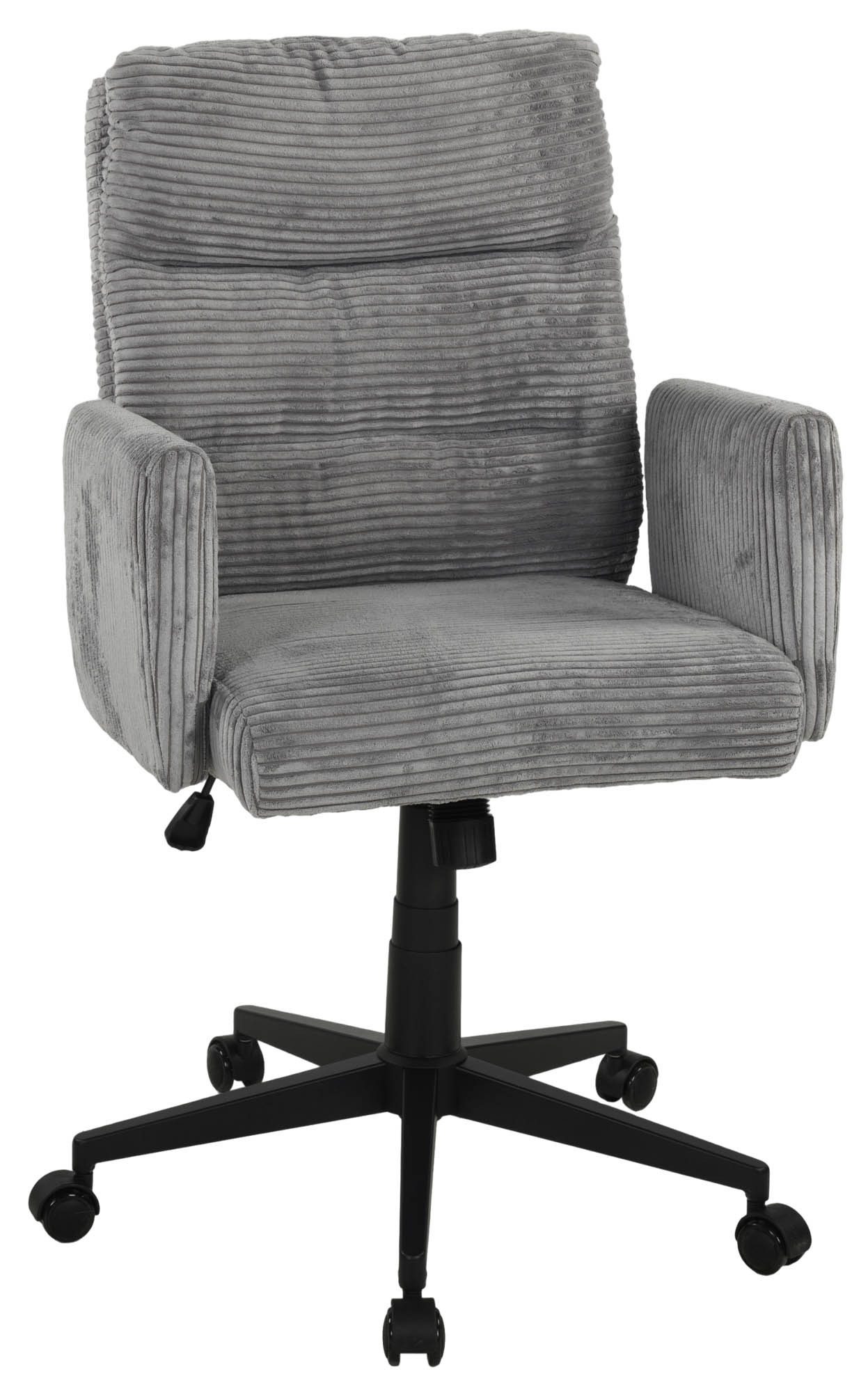 Duo Collection Bürostuhl Charly, Taschenfederkern, in grau, Kordstoff - 64x96x64cm (BxHxT)