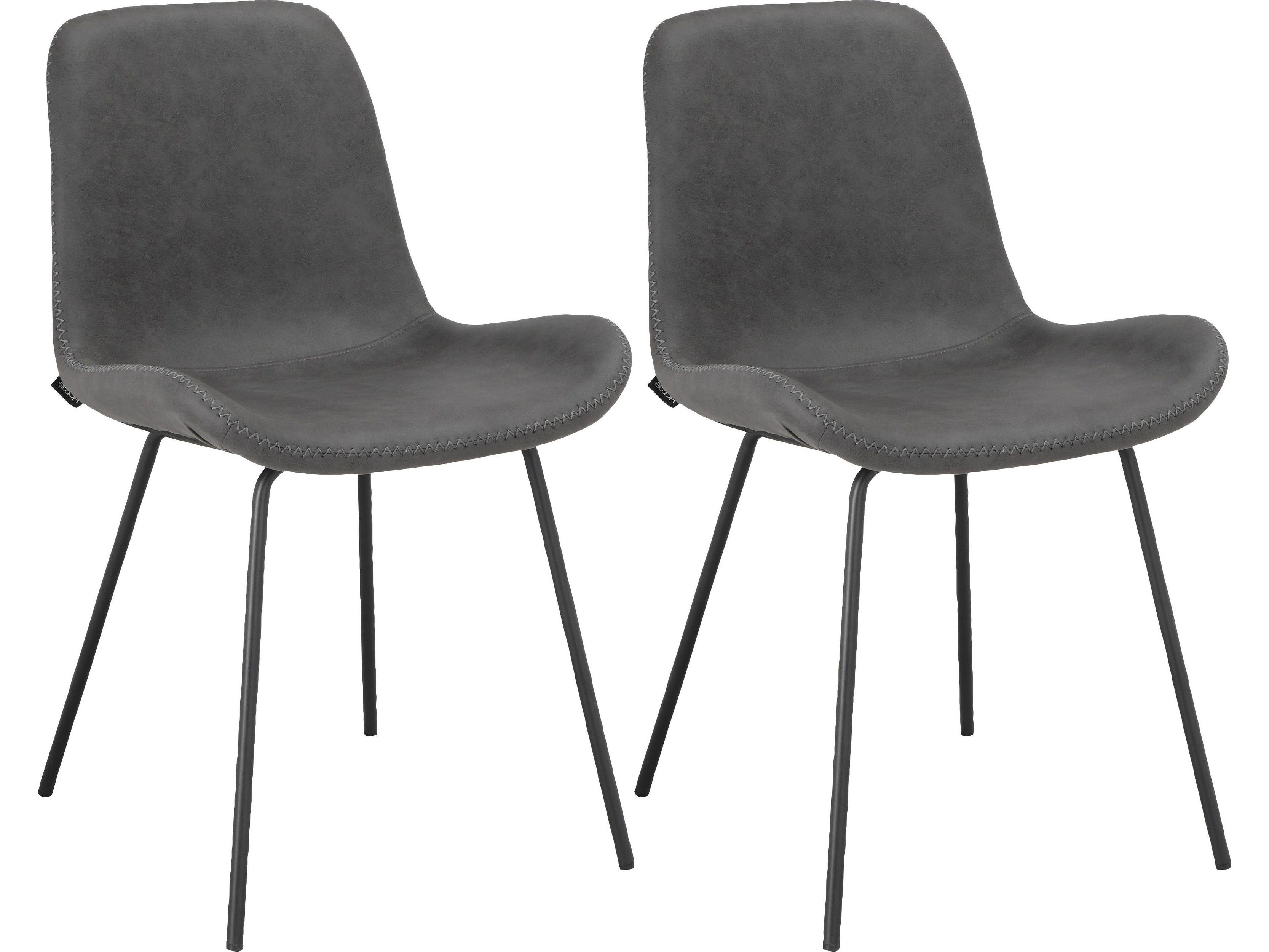 loft24 Esszimmerstuhl Sonny (2er-set, 2 St), Stuhl Set, Mikrofaserbezug, Metallbeine, Lederoptik, Polsterstuhl