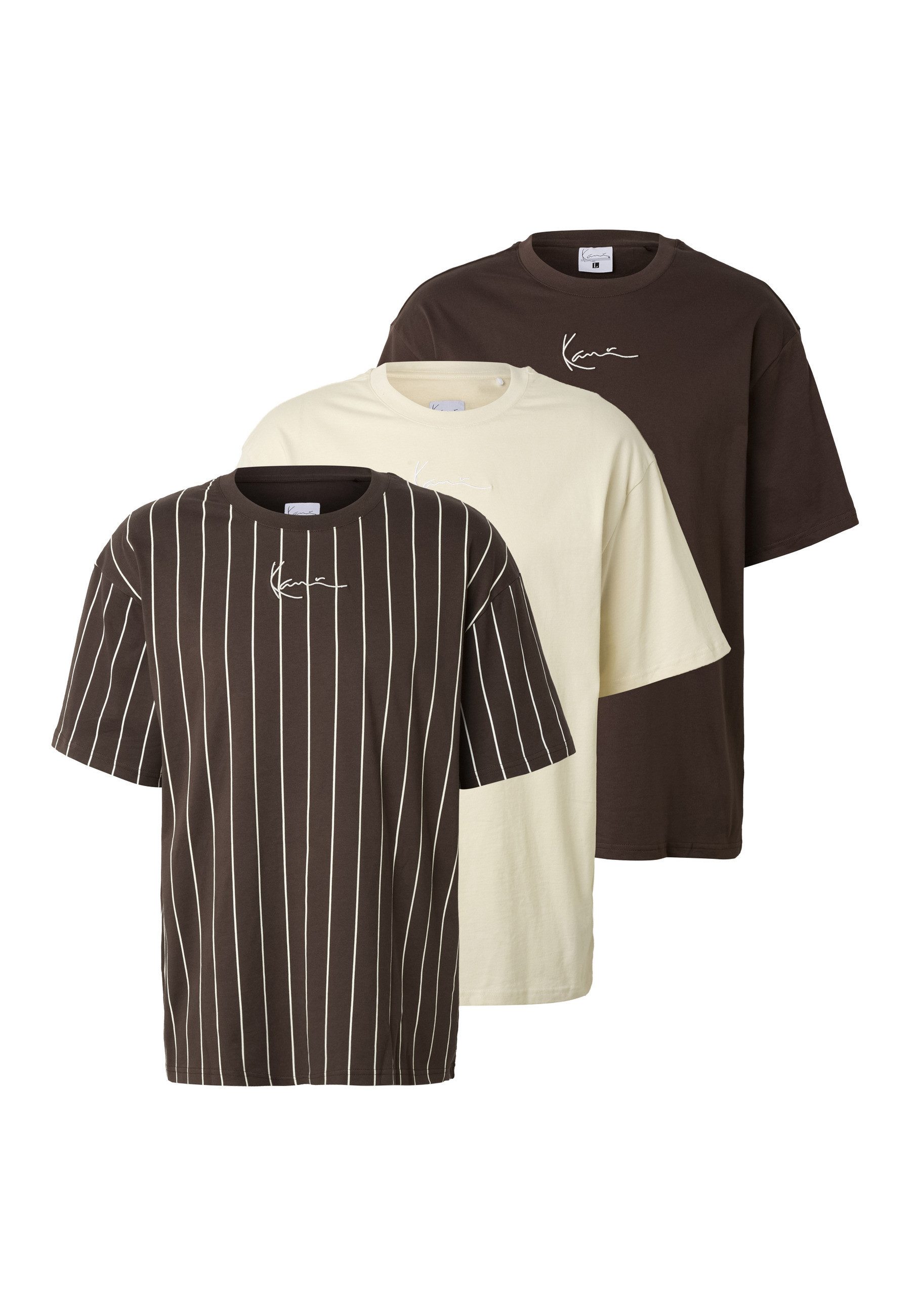 Karl Kani T-Shirt Karl Kani Small Signature Essential And Pinstripe Tee 3 Pack (1-tlg)