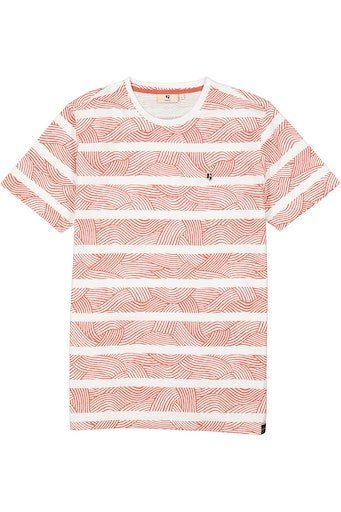 (1-tlg) Logoprägung der Brust Garcia dusty T-Shirt cedar an stripe AOP
