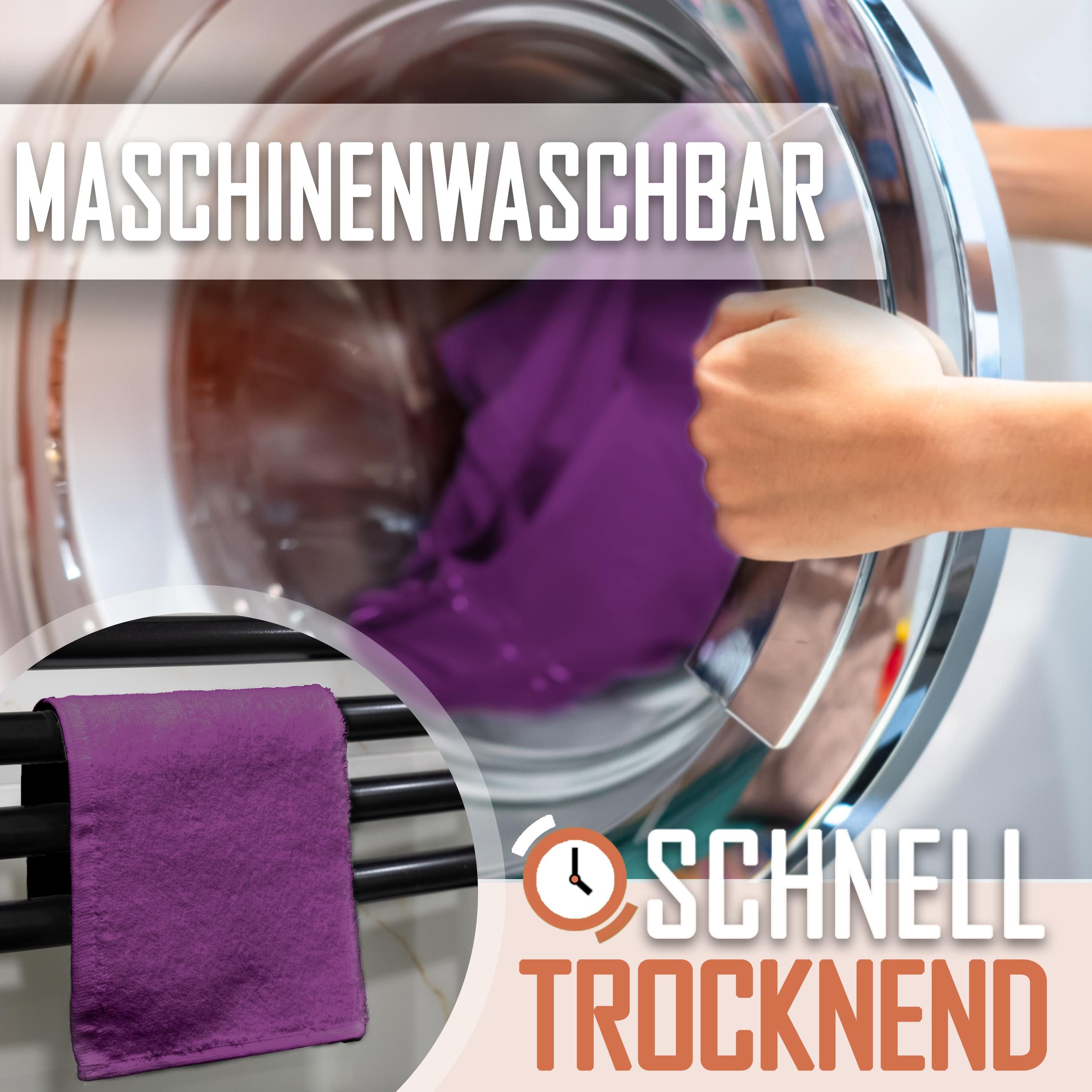 NatureMark Seiftuch 10er-Set Seiftücher 30x30cm 100% Baumwolle, (10-St), Frottier Waschlappen Seiflappen 30 x 30 cm, Lila – Bild 5 von 5