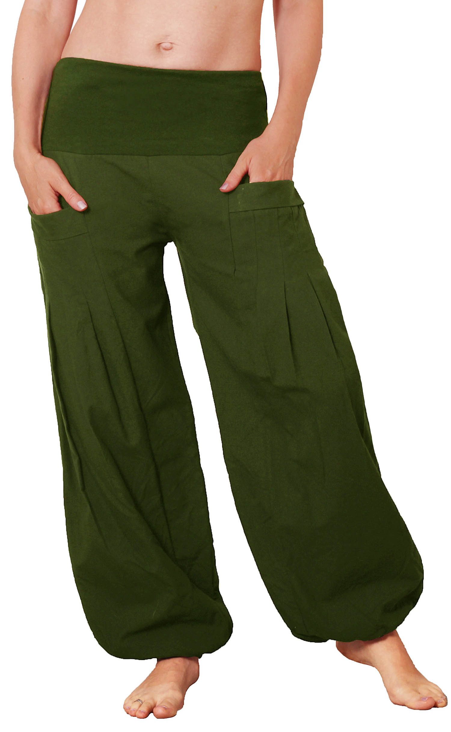 Leucht-Welten Pumphose Pocket-Pumphose mit Taschen, Unisex, Modell Nr. P31 Grün Baumwolle