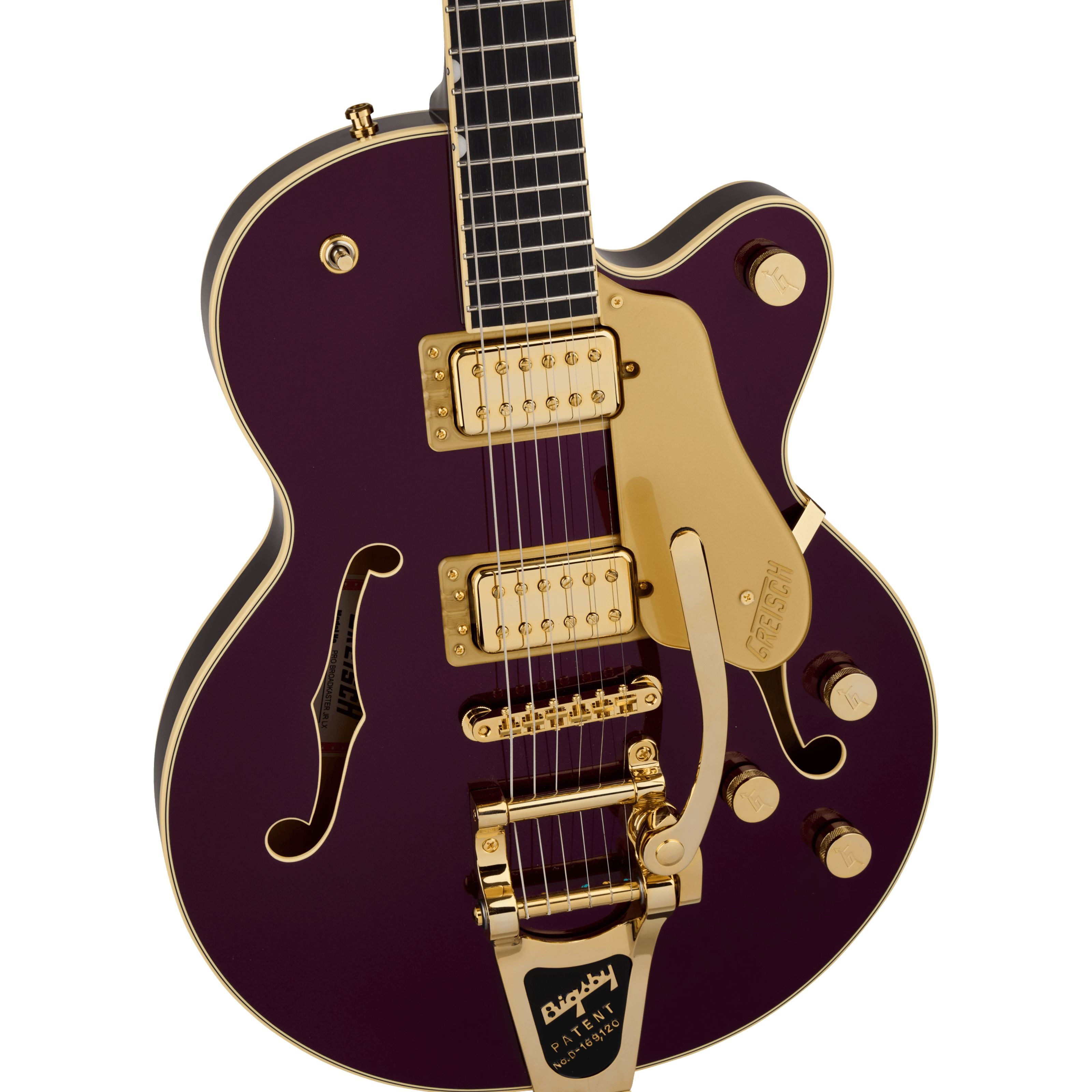 Gretsch Halbakustik-Gitarre, Halb-Akustik Gitarren, Semi Hollow-Modelle, Broadkaster Jr. LX Center Block with String-Thru Bigsby Blackberry -