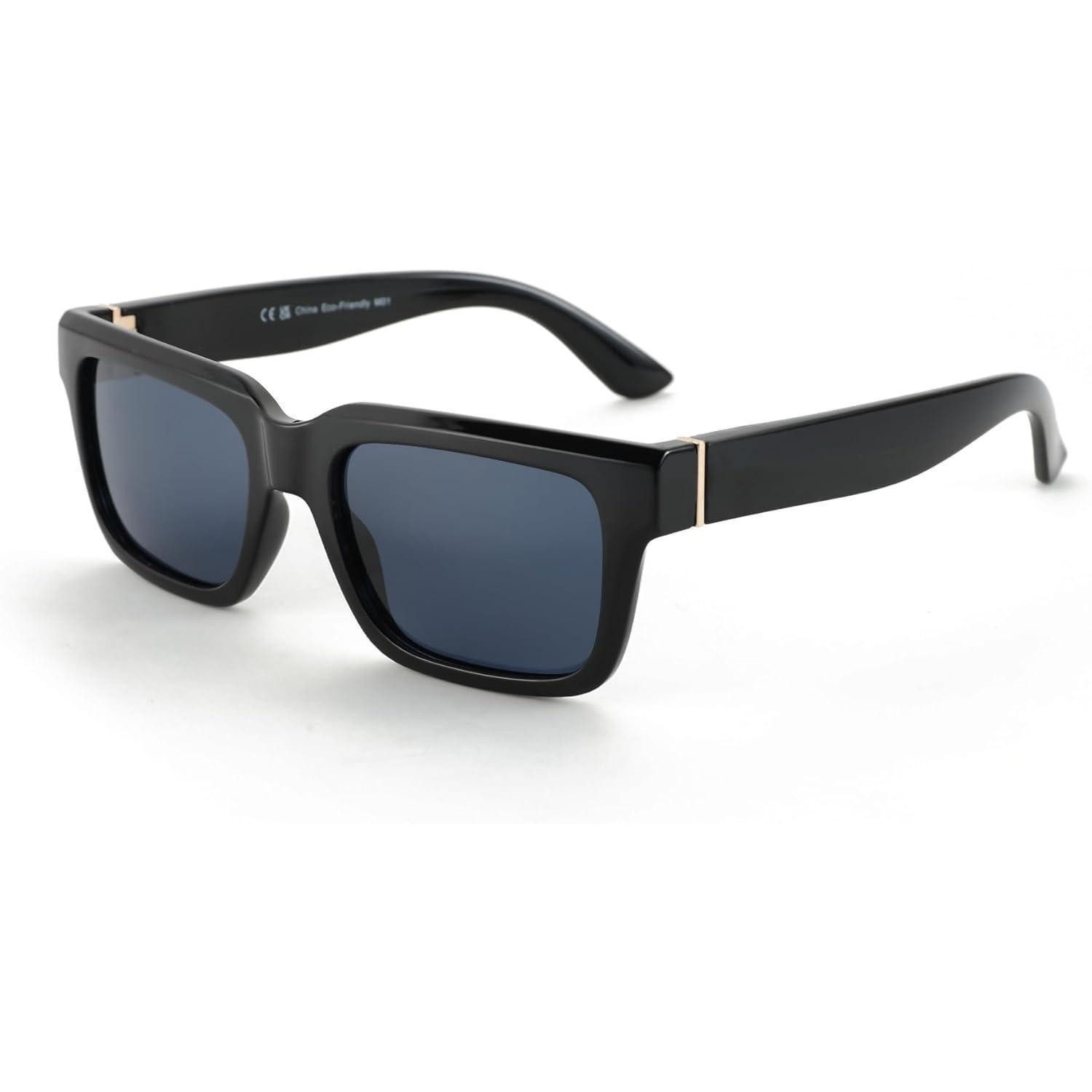 Sonnenbrille Sonnenbrille Rechteckig Polarisert UV400 Schwarz/Blau