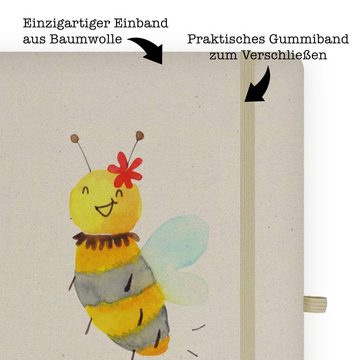 Mr. & Mrs. Panda Notizbuch Biene Blume - Transparent - Geschenk, Notizblock, Wespe, Skizzenbuch, Mr. & Mrs. Panda, Personalisierbar