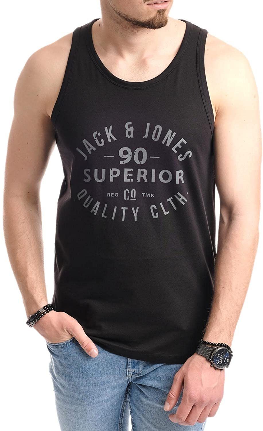 Jack & Jones Tanktop in unifarbe Black-OPT6