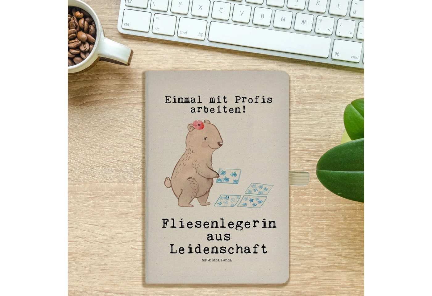 Thumbnail - Mr. & Mrs. Panda Notizbuch Fliesenlegerin Leidenschaft - Transparent - Geschenk, Beruf, A5 Notiz Mr. & Mrs. Panda, Inspi...