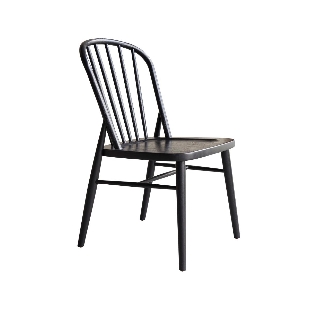 Tikamoon Esszimmerstuhl Sprossenstuhl aus massivem Akazienholz schwarz Leonor
