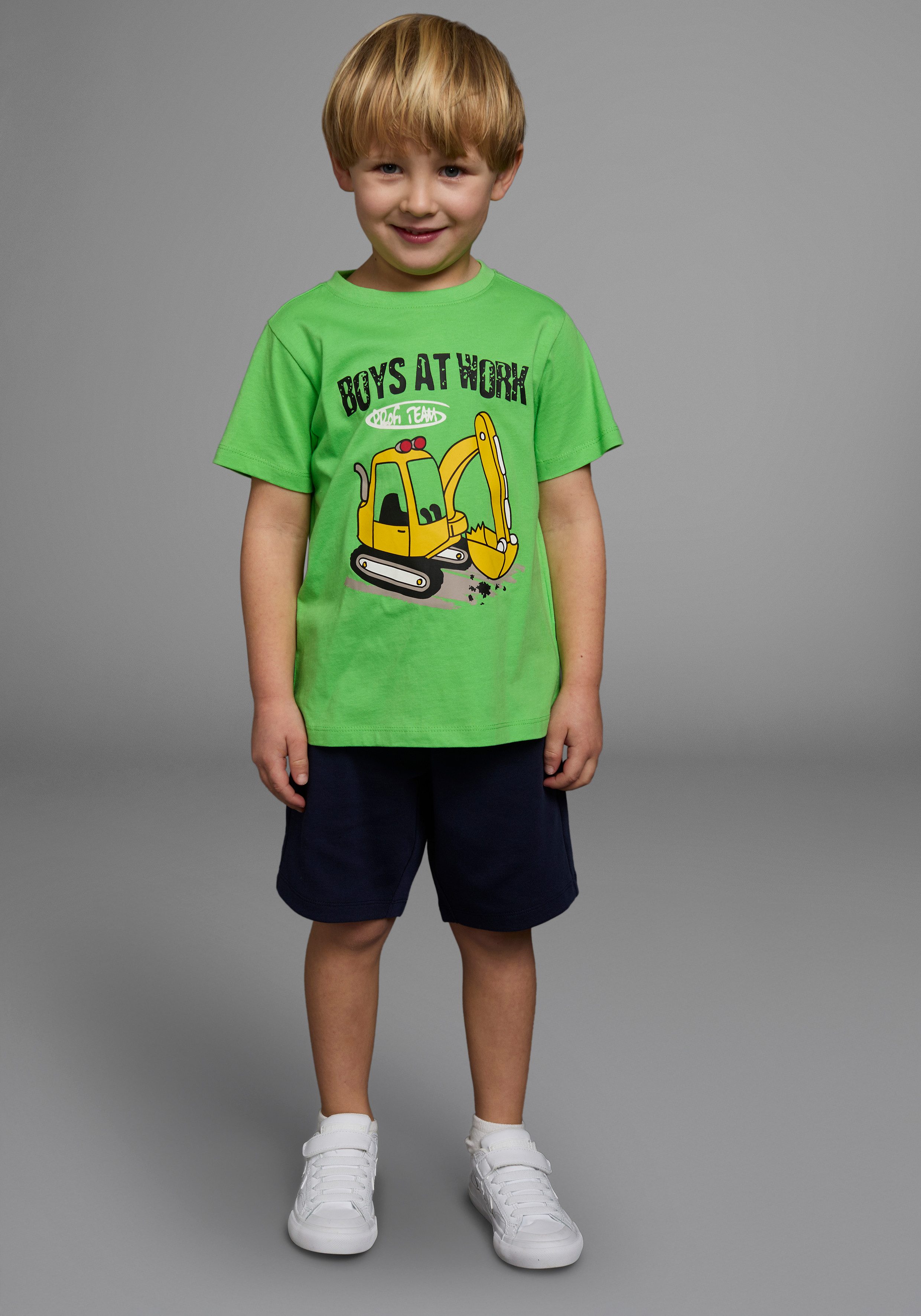 KIDSWORLD Shirt & Shorts 2tlg. Set T-Shirt+Sweatbermudas (Spar-Set, 2-tlg) BOYS AT WORK